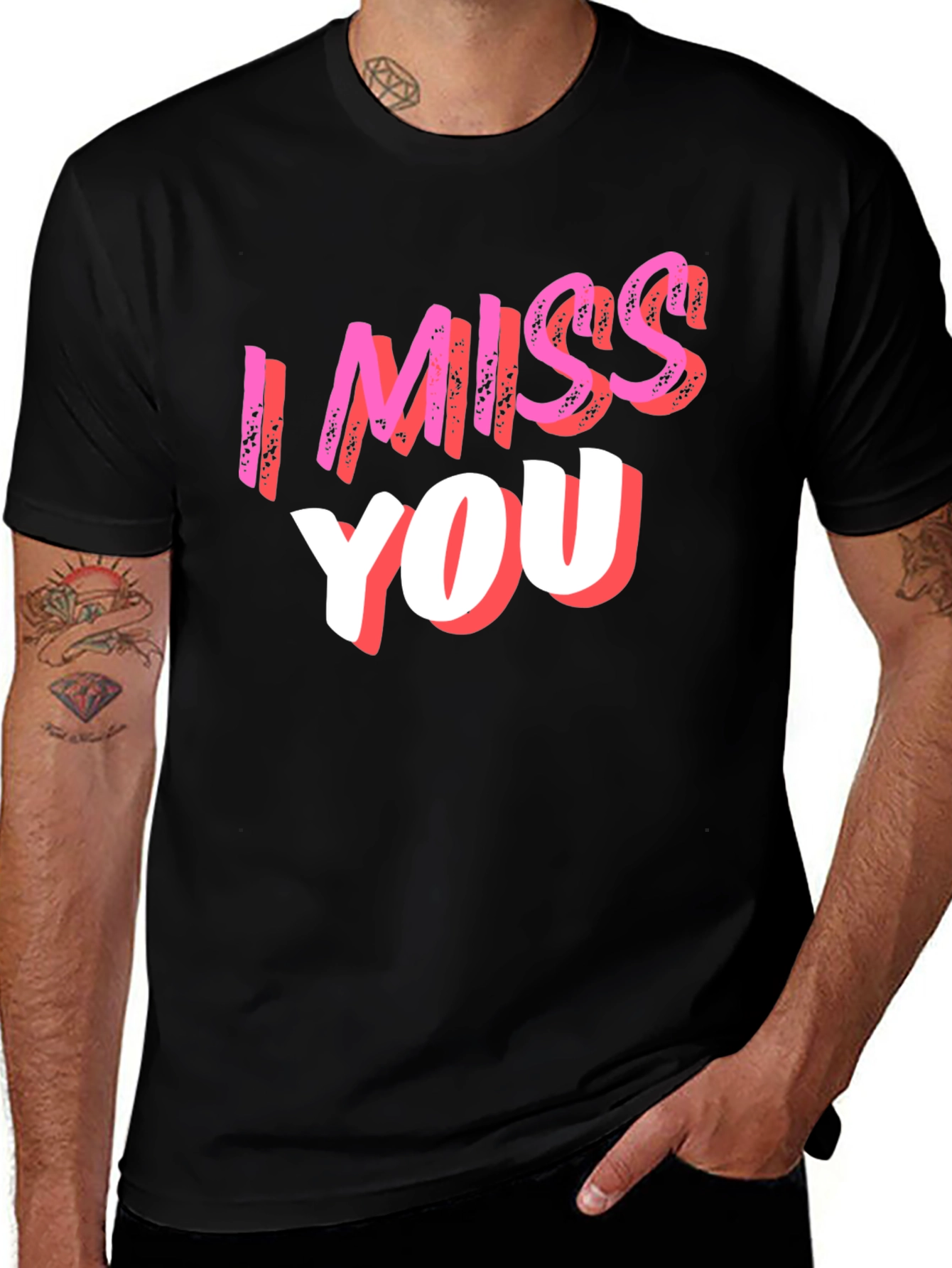 Variant 3 of I Miss You Graphic T-Shirt - Soft Cotton Blend