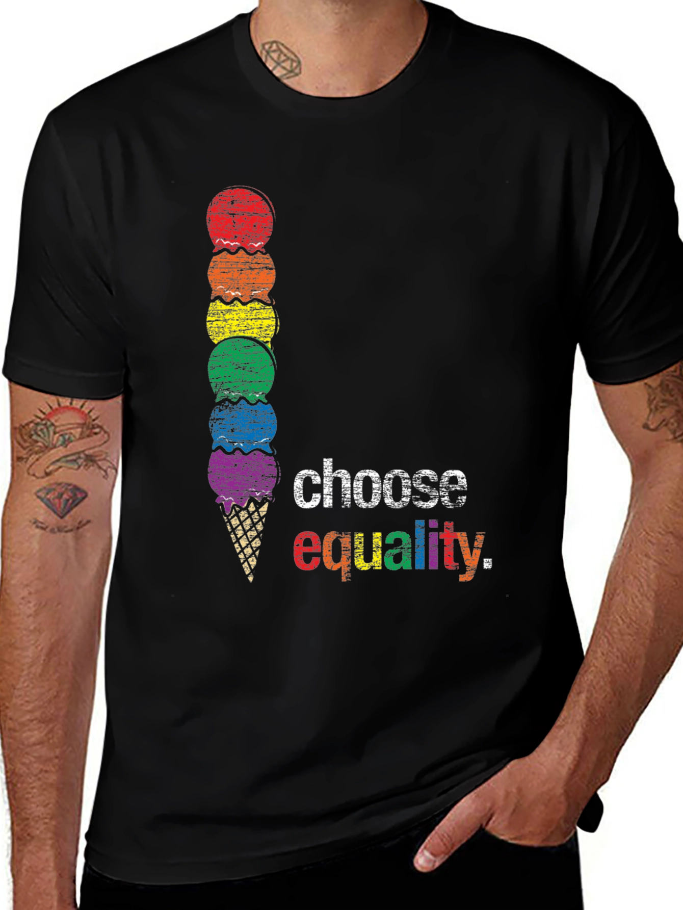 Variant 10 of Choose Equality LGBT Pride Rainbow Ice Cream T-Shirt