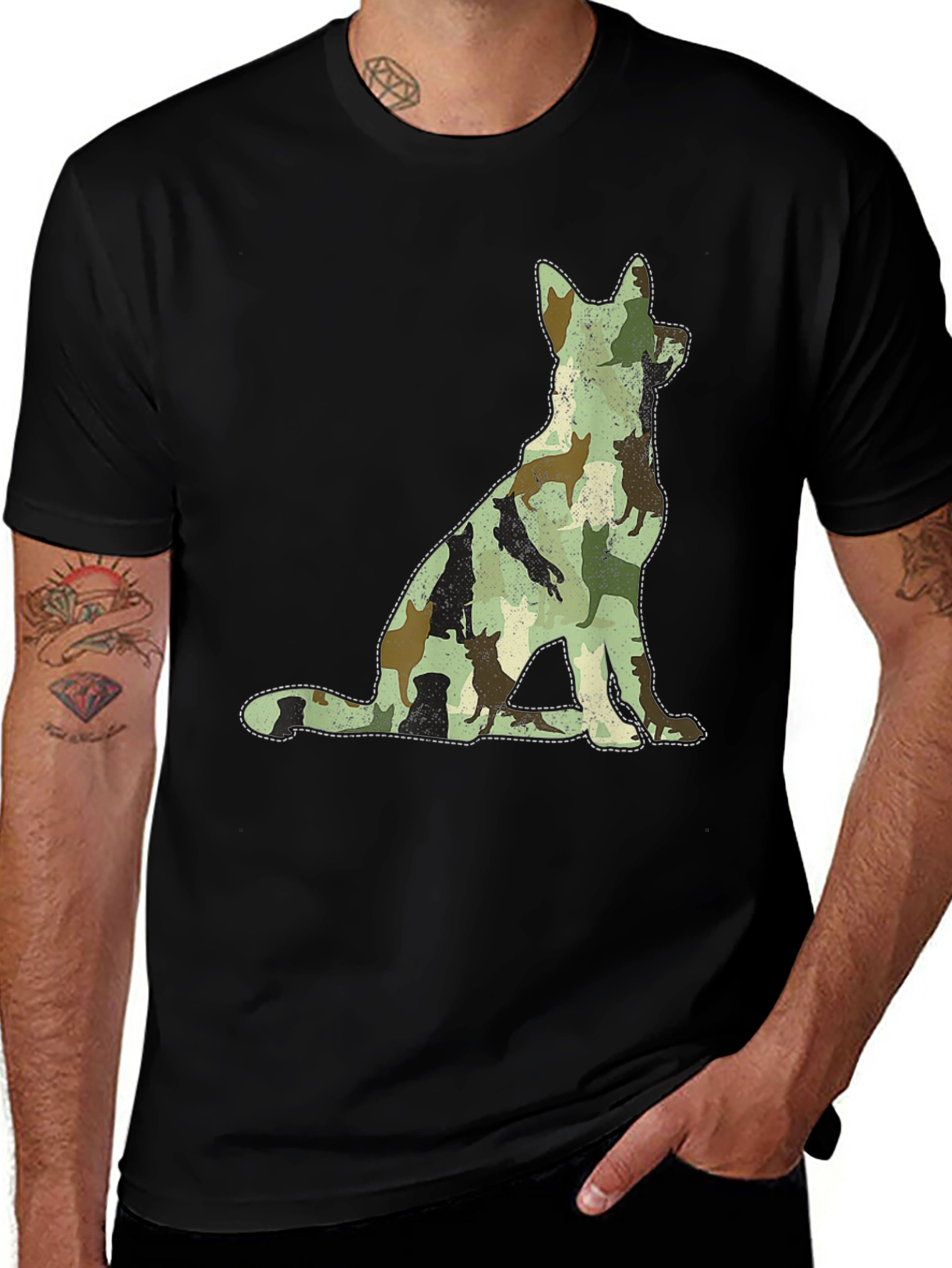 Variant 10 of Camo Dog Silhouette T-Shirt
