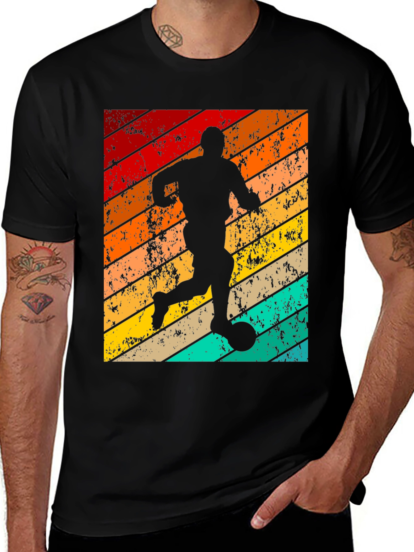 Variant 21 of Retro Soccer Player Graphic T-Shirt