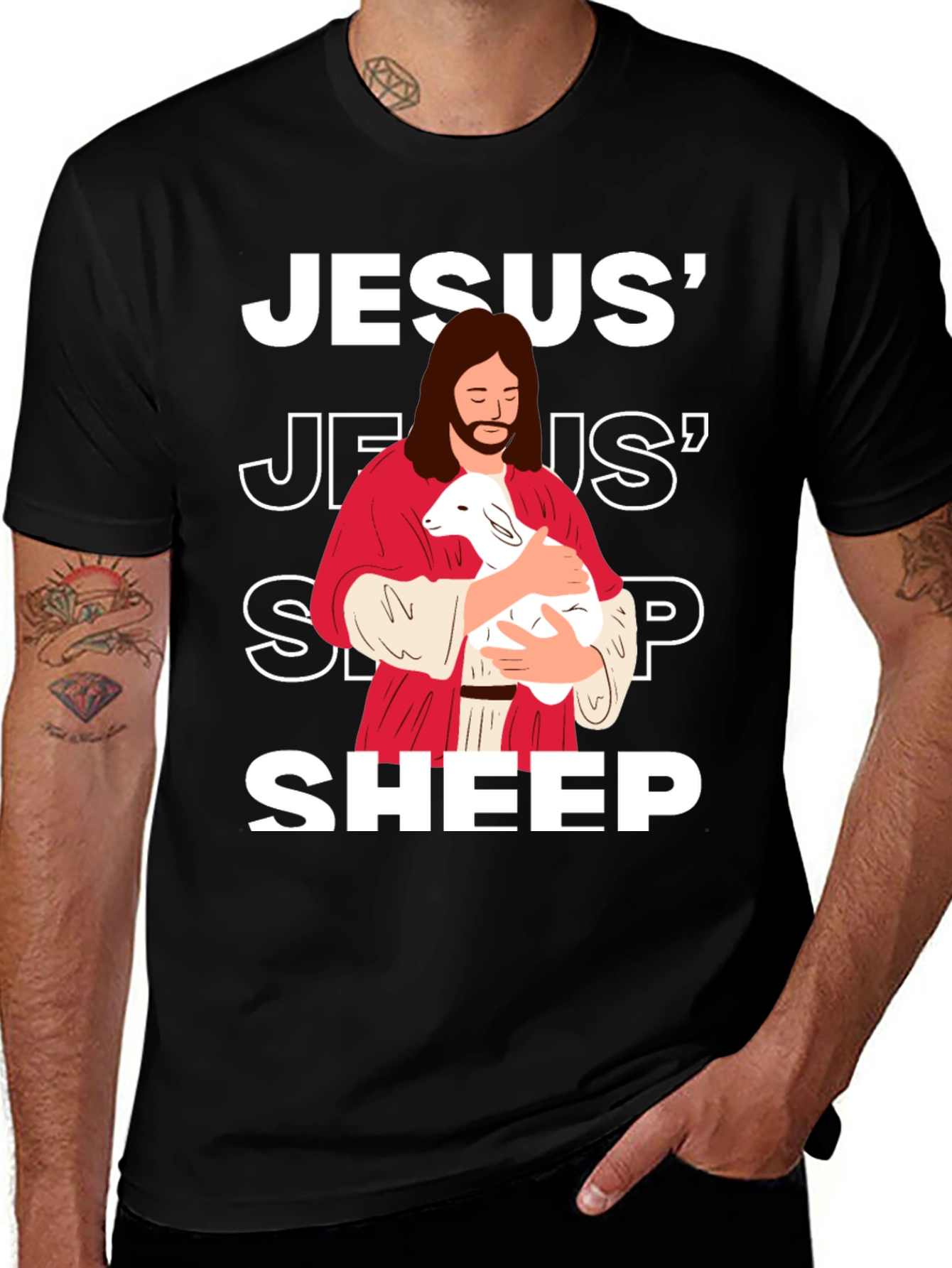 Jesus' Sheep Graphic Tee - Religious T-Shirt