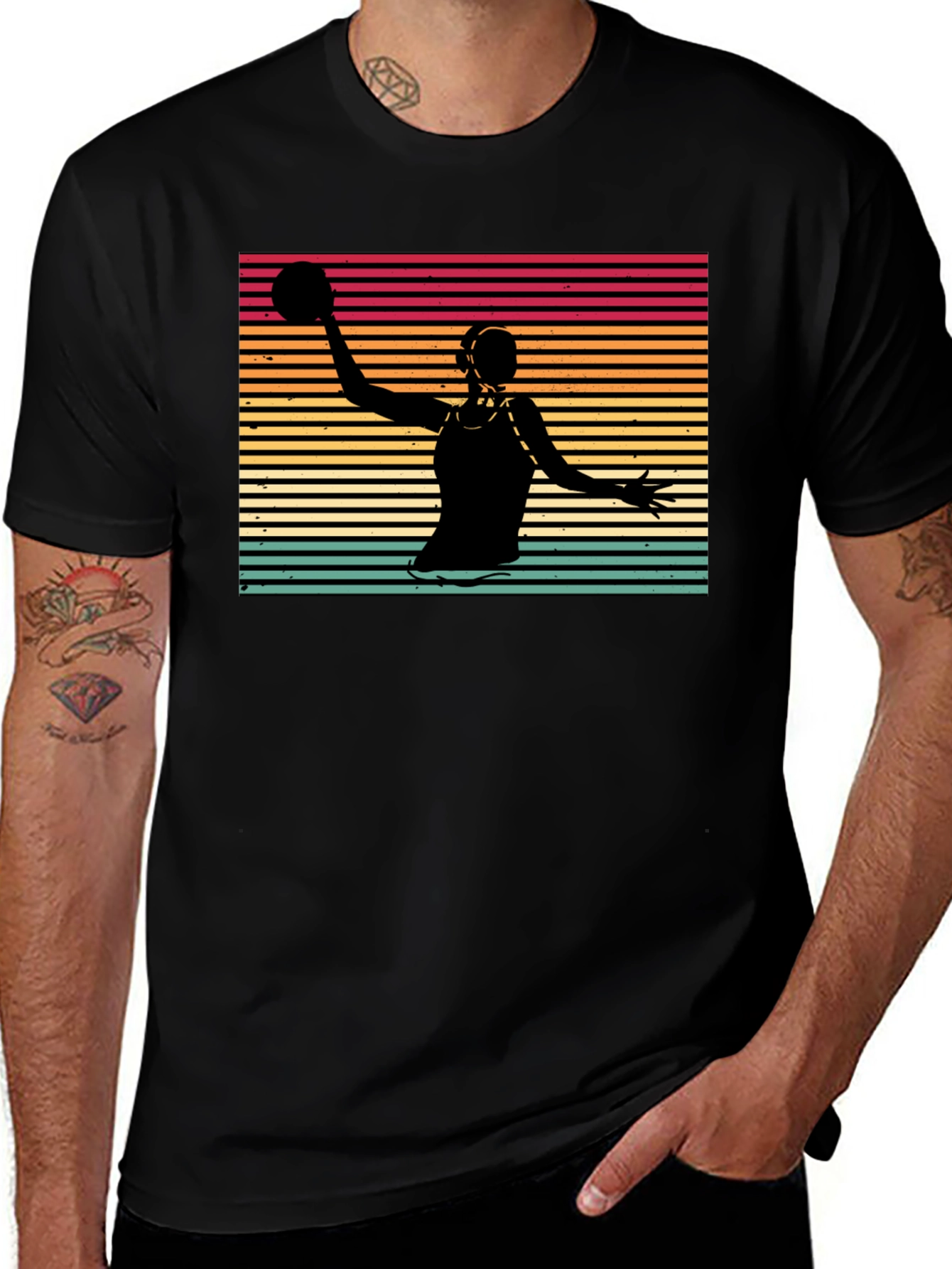 Variant 5 of Water Polo Player Retro Graphic Tee