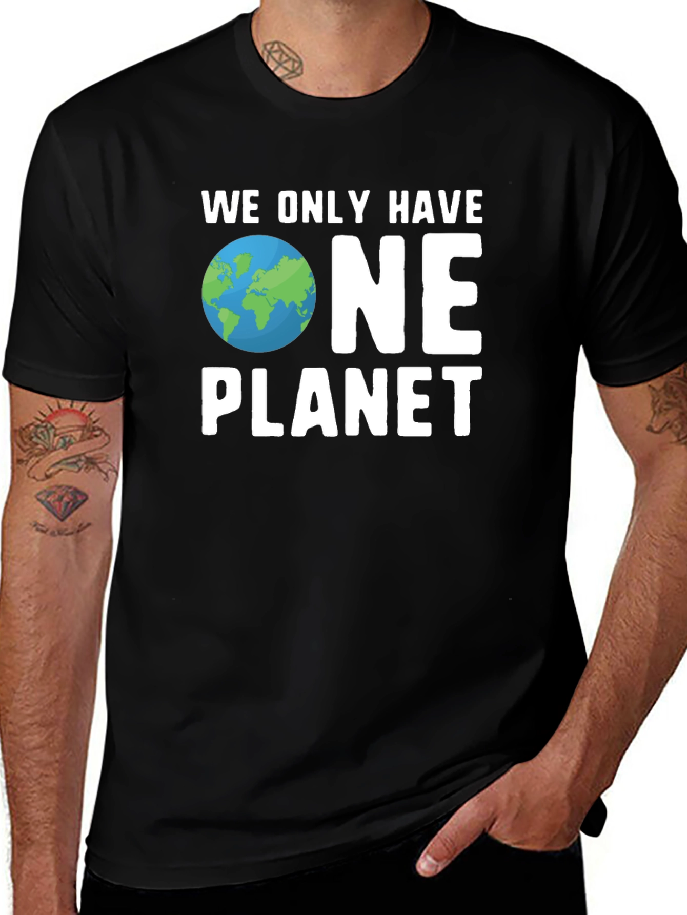 Variant 9 of We Only Have One Planet Graphic Tee - Black