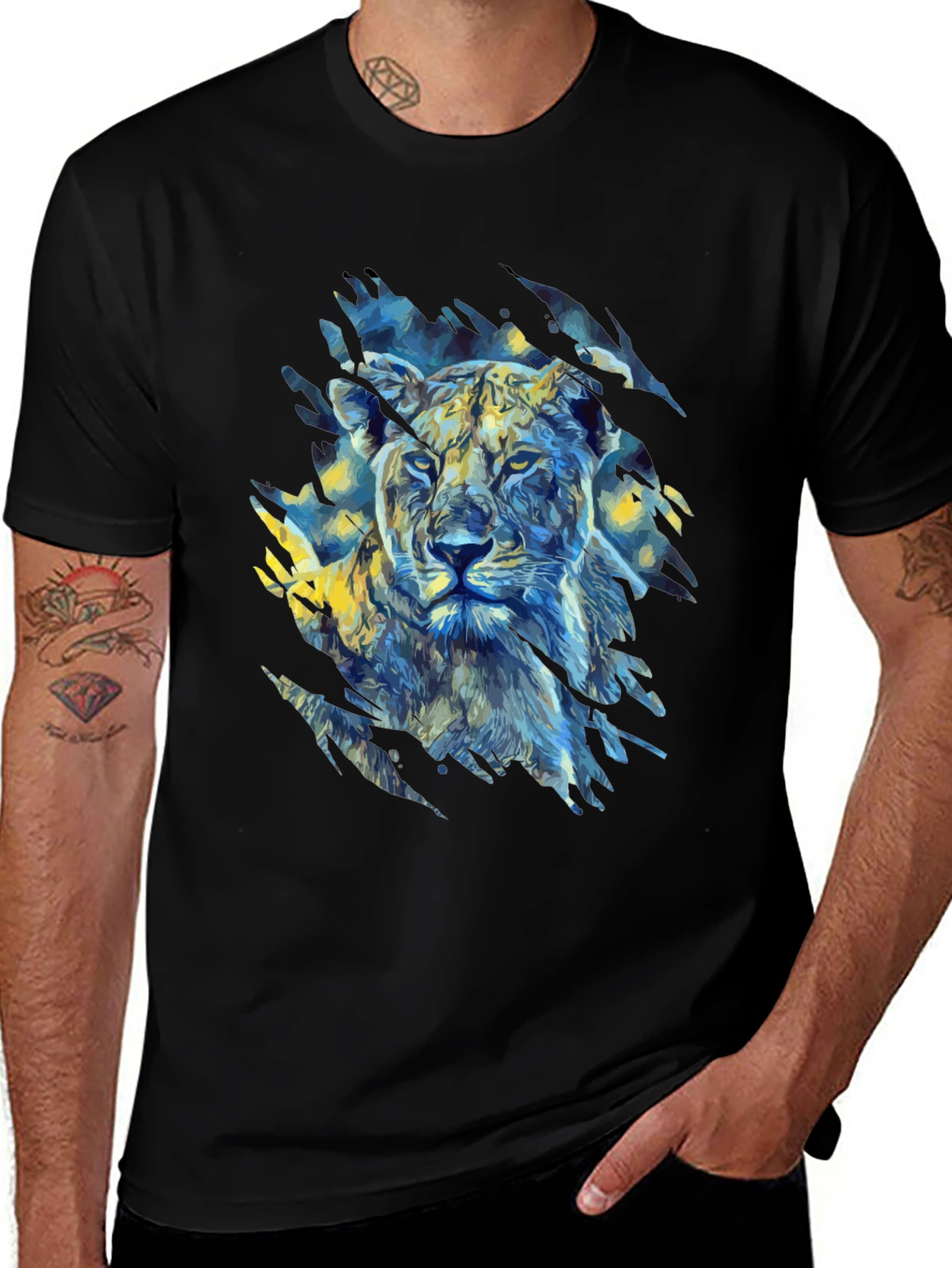 Variant 2 of Lion Art Graphic Print T-Shirt