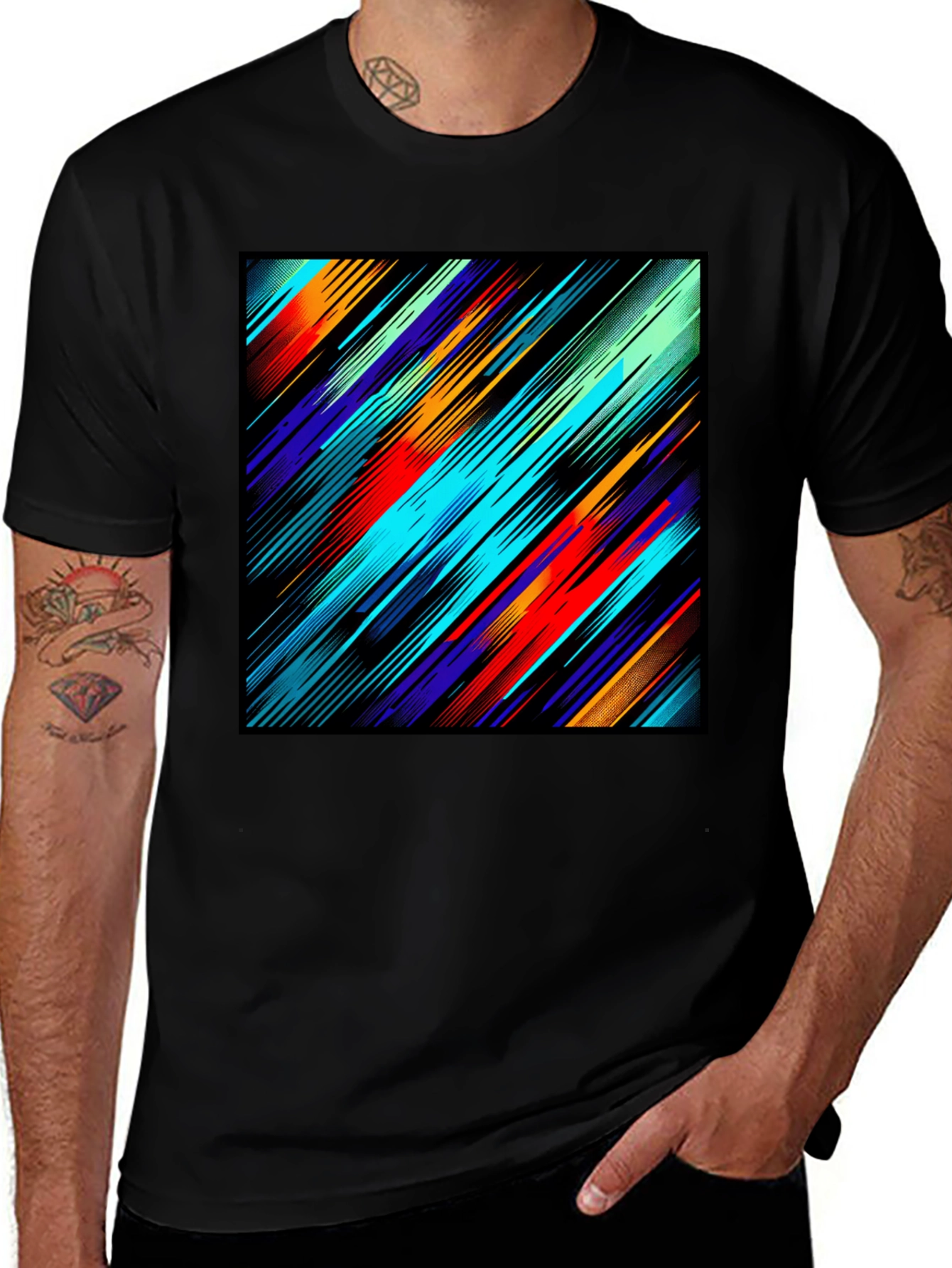 Variant 15 of Abstract Graphic Print Black T-Shirt