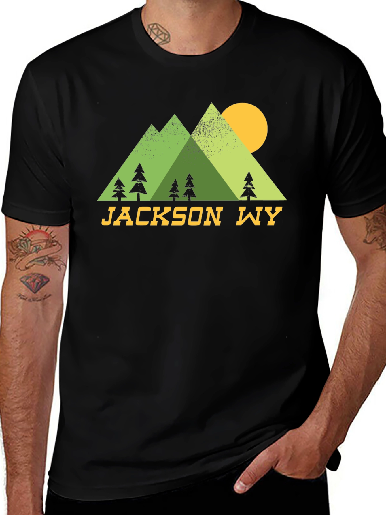 Variant 13 of Jackson WY Mountain Scene Graphic T-Shirt