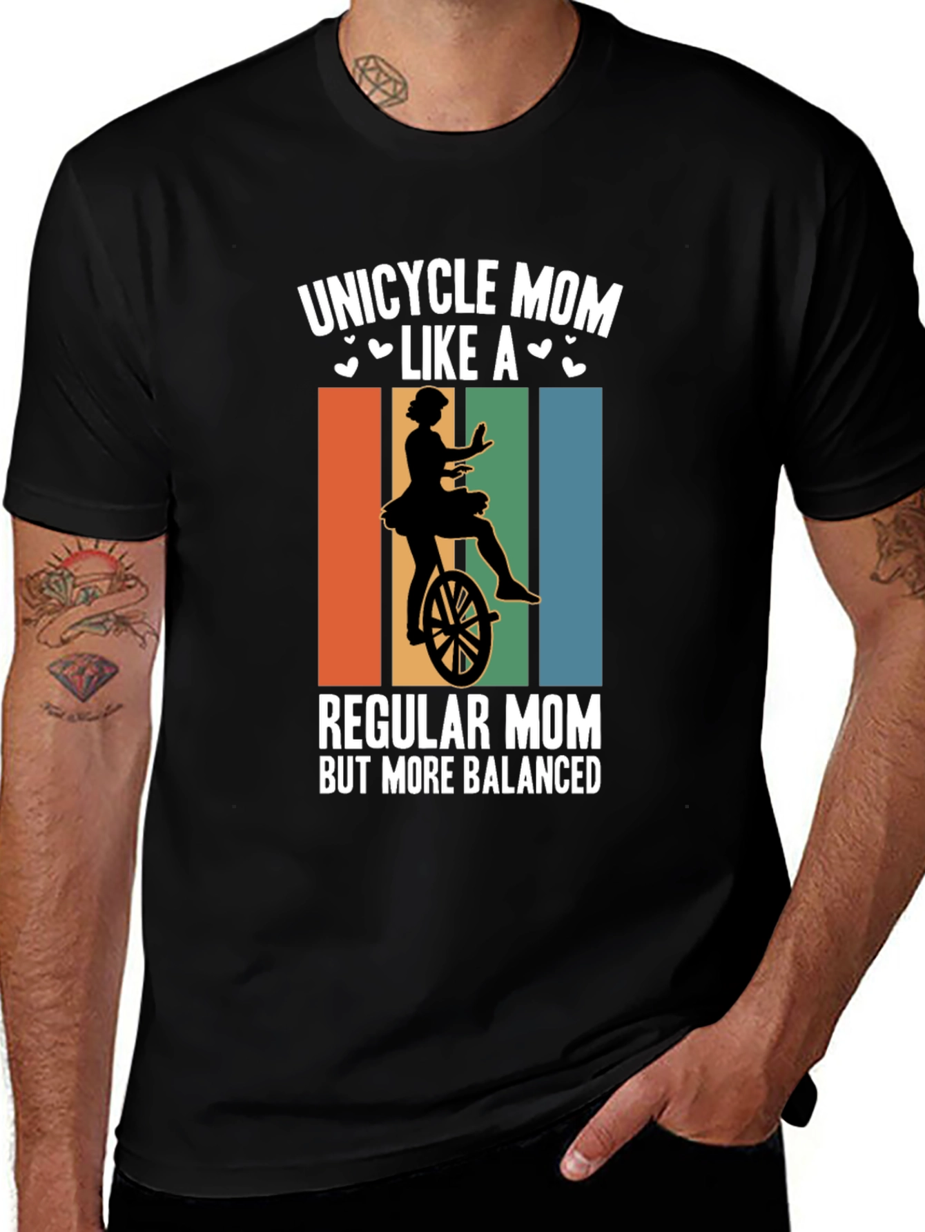Unicycle Mom T-Shirt - More Balanced Regular Mom Tee