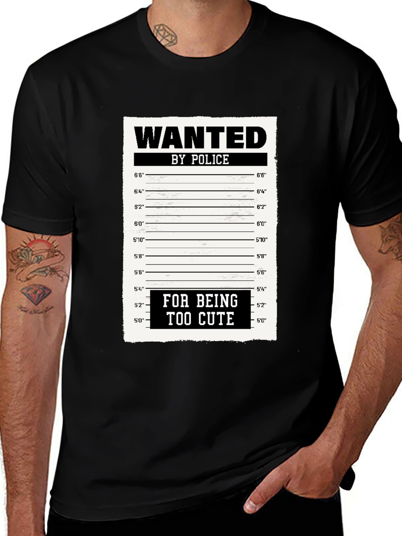 Variant 10 of Wanted for Being Too Cute Funny T-Shirt