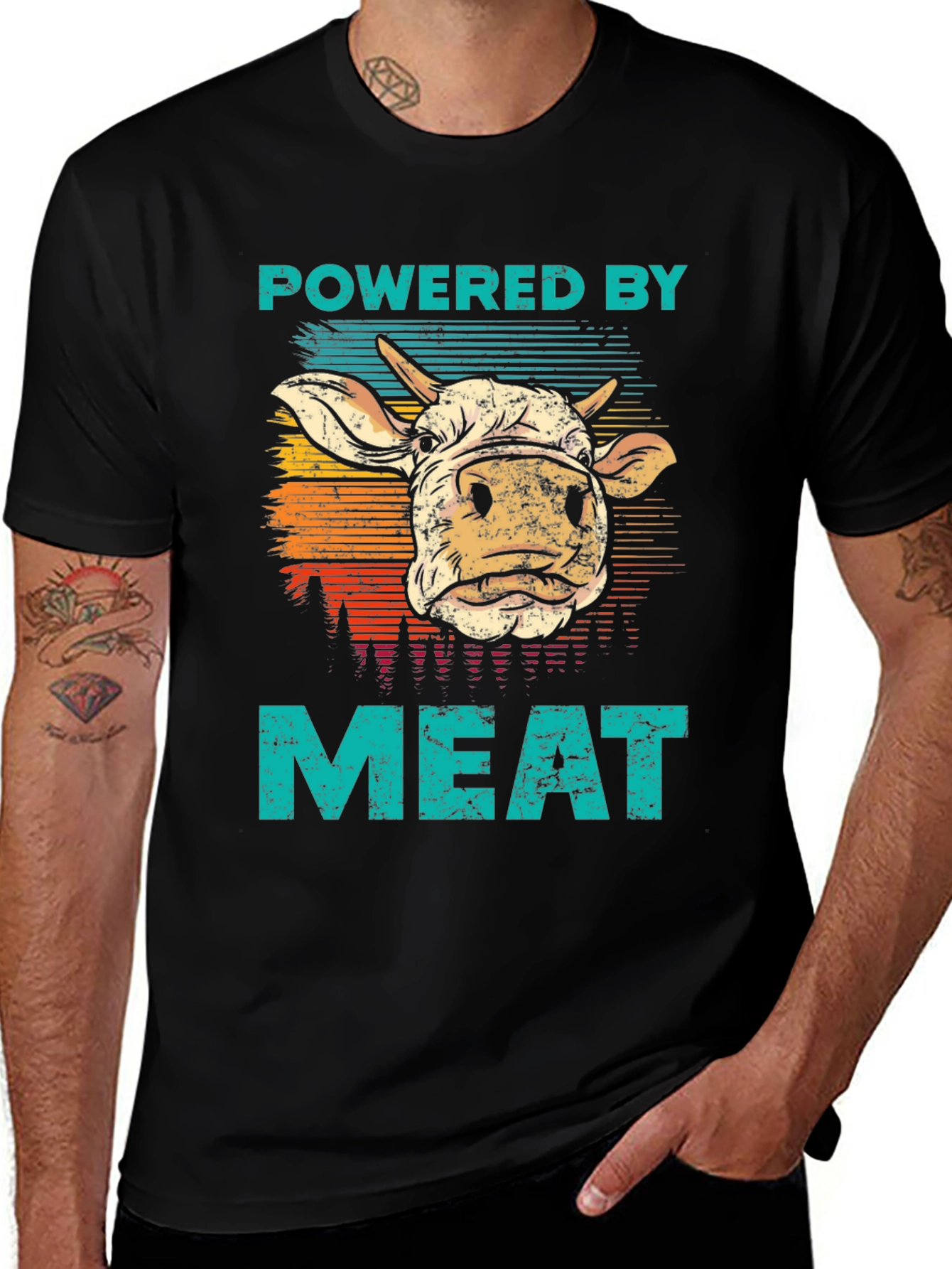 Variant 30 of Powered by Meat T-Shirt