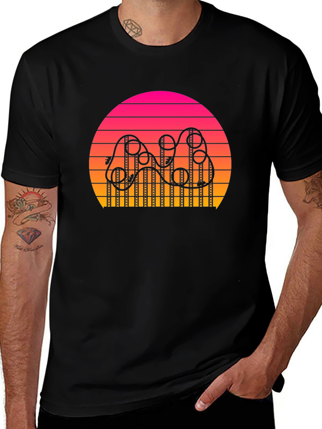 Variant 16 of Retro Sunset Rollercoaster T-Shirt