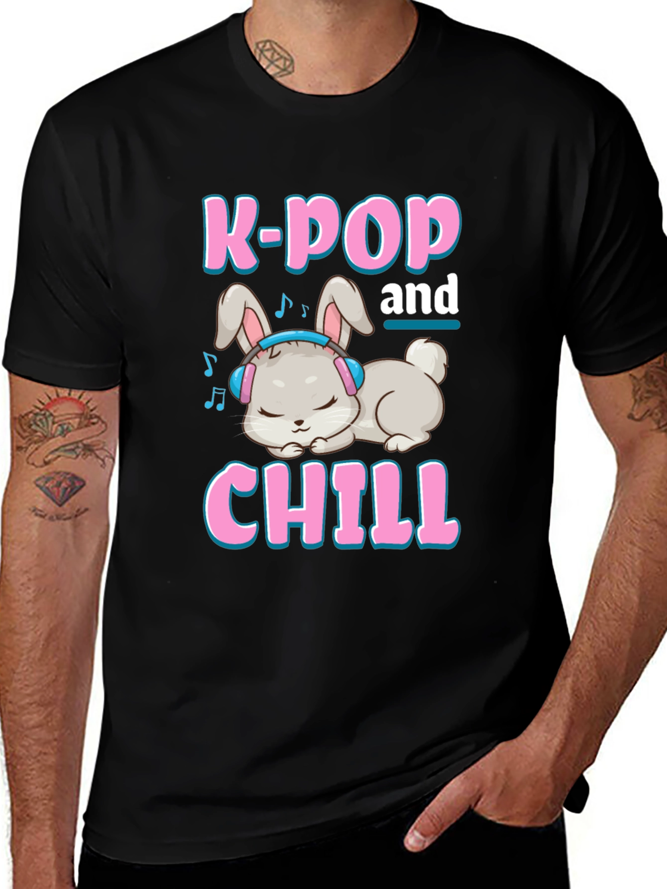 Variant 8 of K-Pop & Chill Bunny T-Shirt - Cute Graphic Tee
