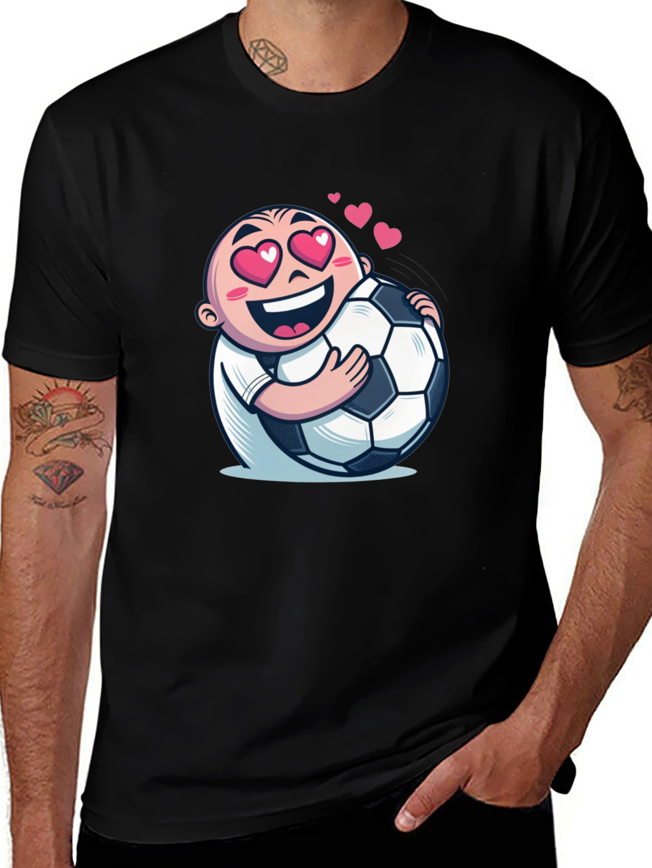 Variant 4 of Soccer Love Graphic Tee - Black