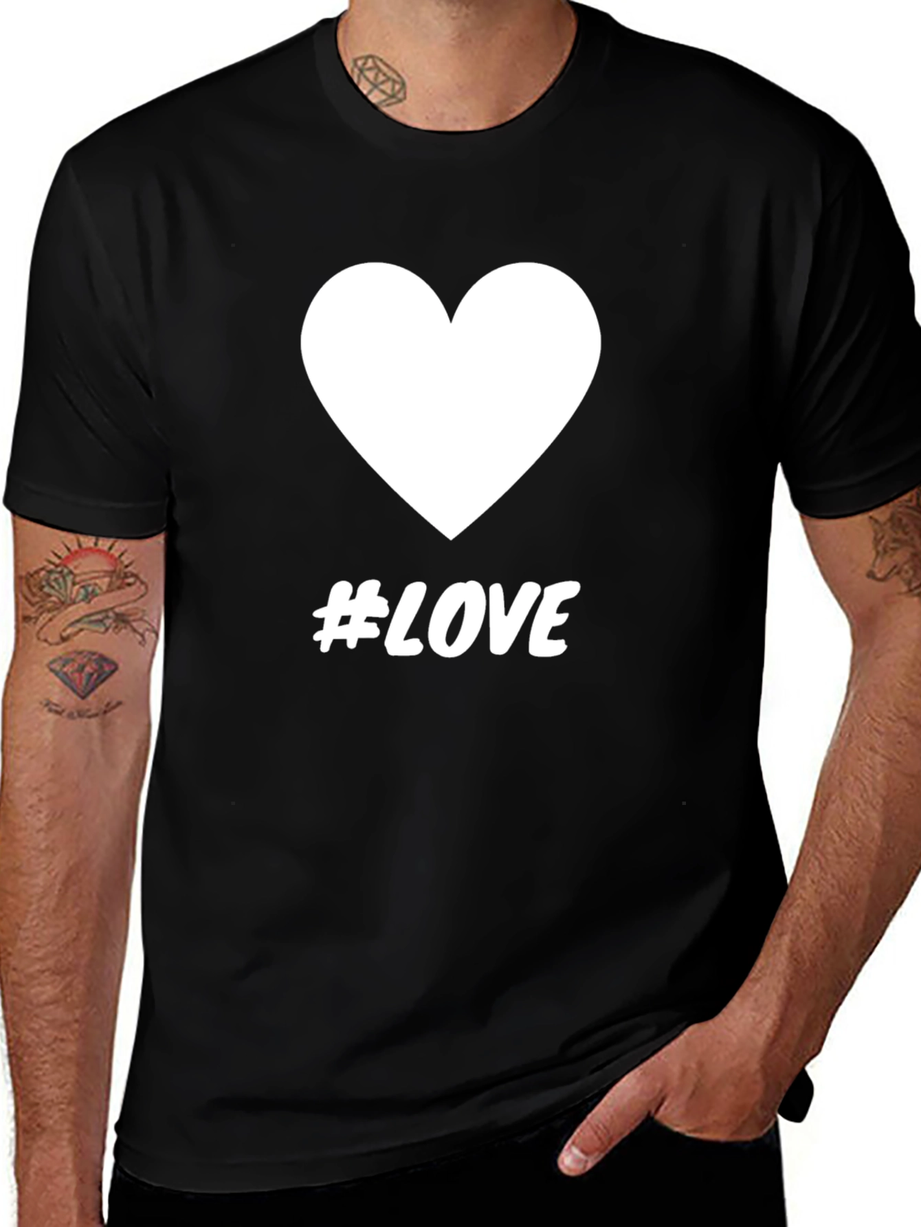 Variant 5 of Love Hashtag Graphic Tee - Black Cotton