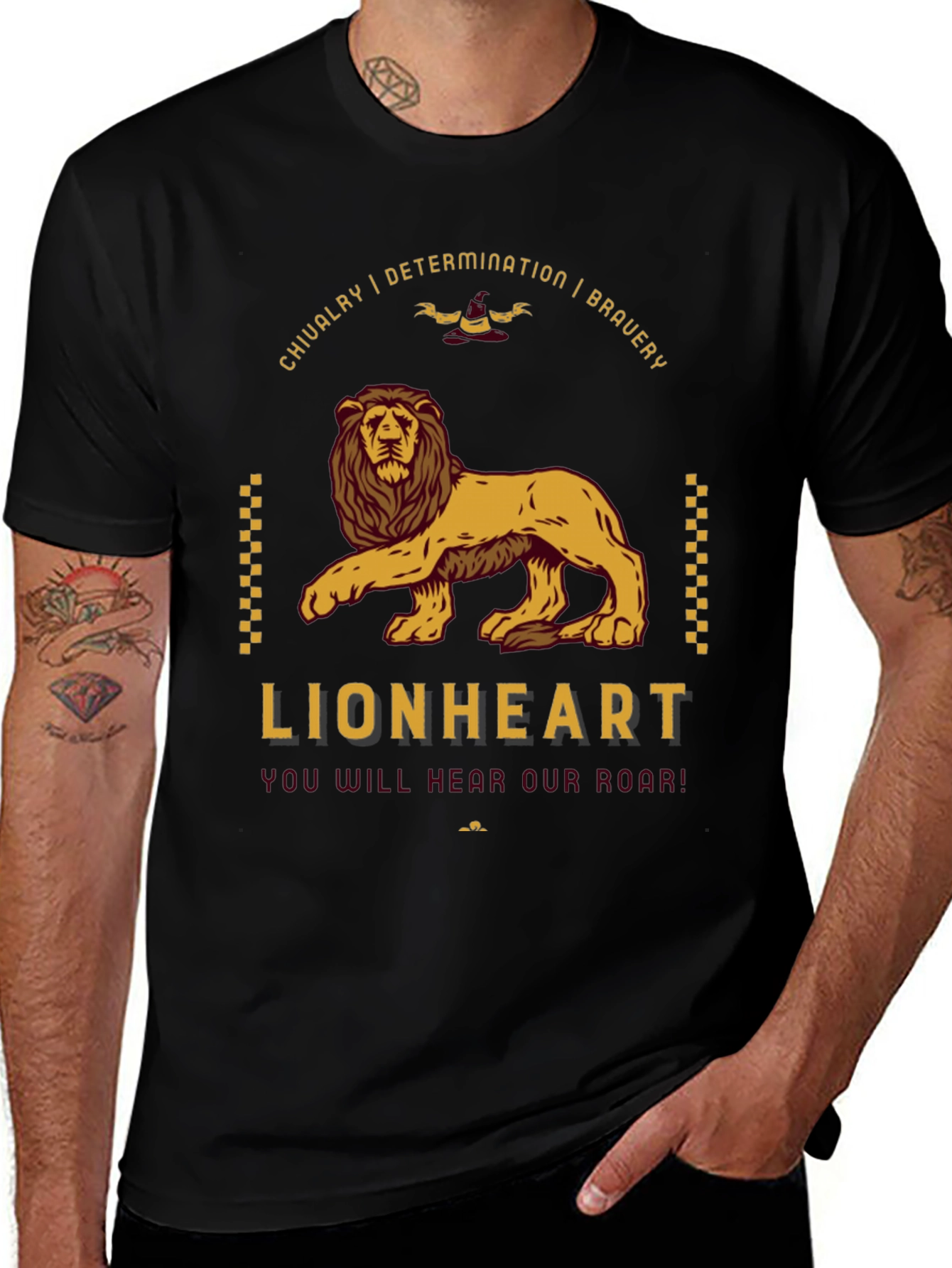Lionheart Graphic Tee - Chivalry, Bravery, Determination