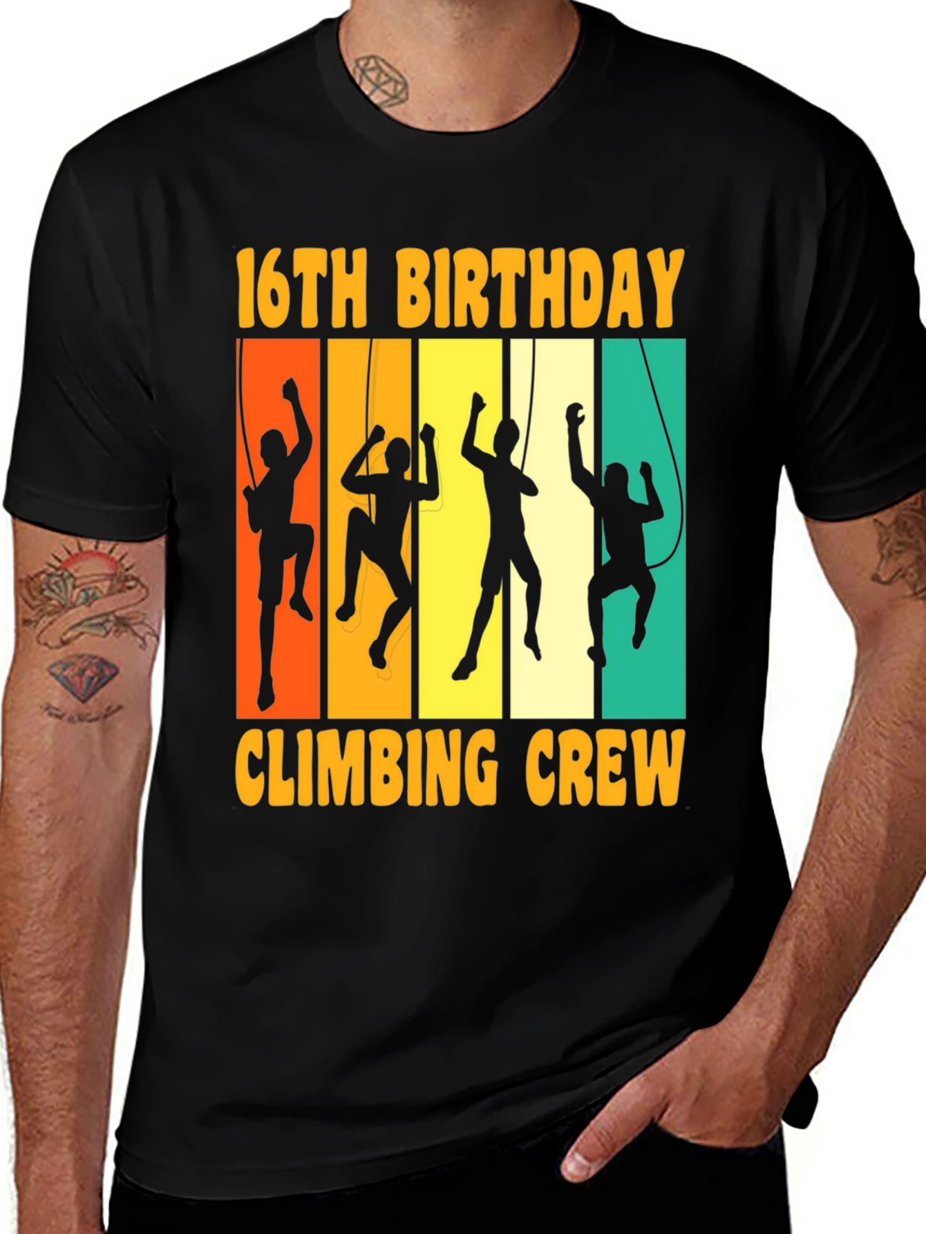 16th Birthday Climbing Crew T-Shirt Rock Climbing