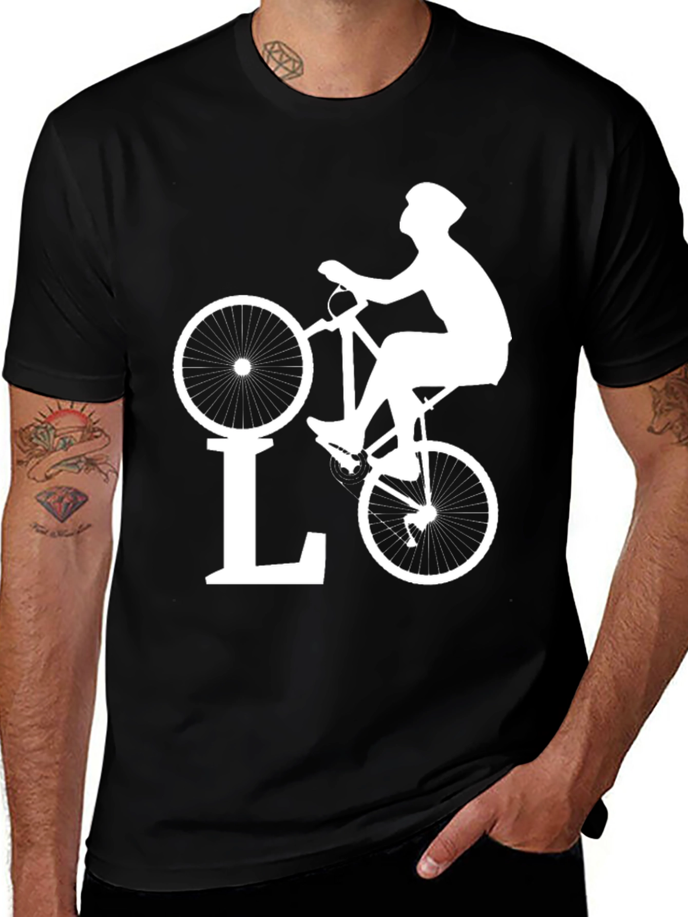 Black Cycling Love T-Shirt - Black Bike Design main image