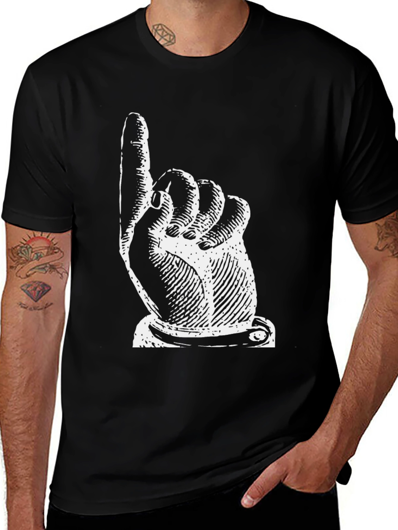 Variant 18 of Pointing Finger Graphic T-Shirt