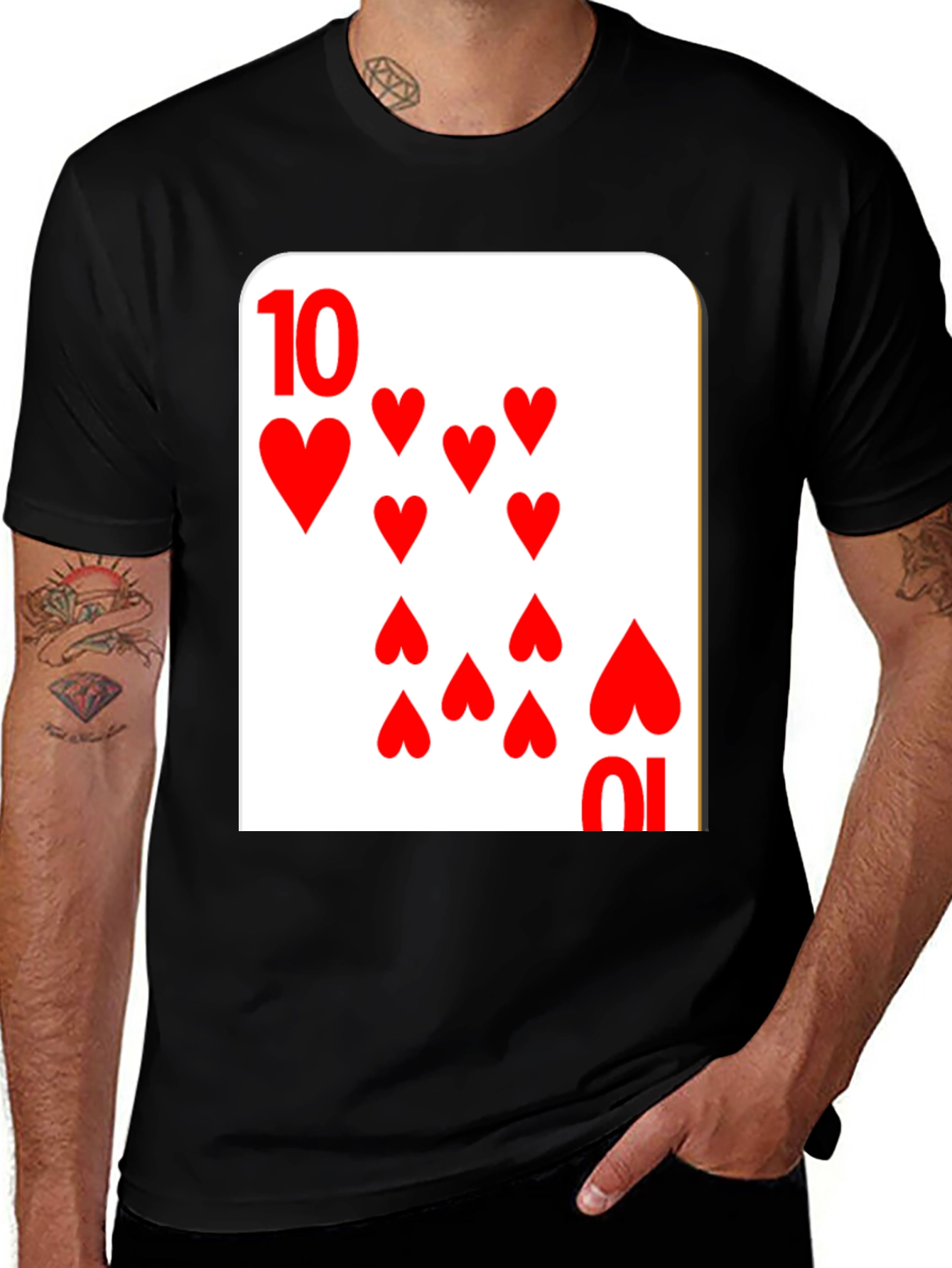 Variant 27 of Ten of Hearts Graphic T-Shirt - Play Your Cards Right!