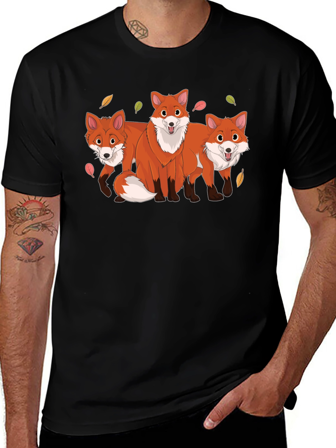 Variant 20 of Fox Trio Graphic Tee - Black T-Shirt