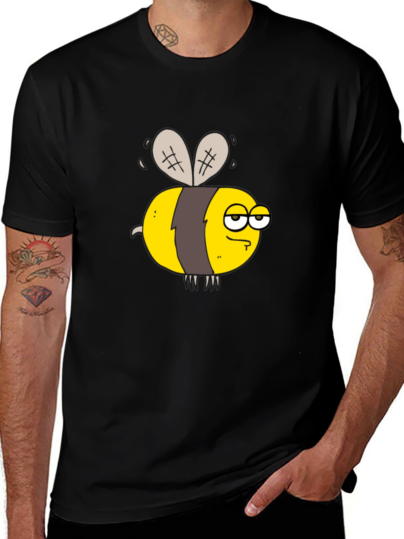 Variant 30 of Funny Grumpy Bee Graphic T-Shirt