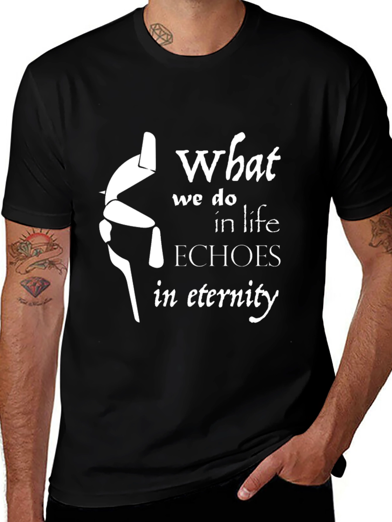 Black Eternity Echoes T-Shirt - Black Graphic Tee main image