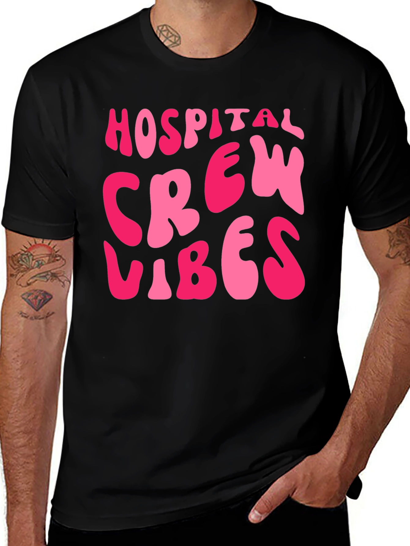 Variant 2 of Hospital Crew Vibes Black T-Shirt