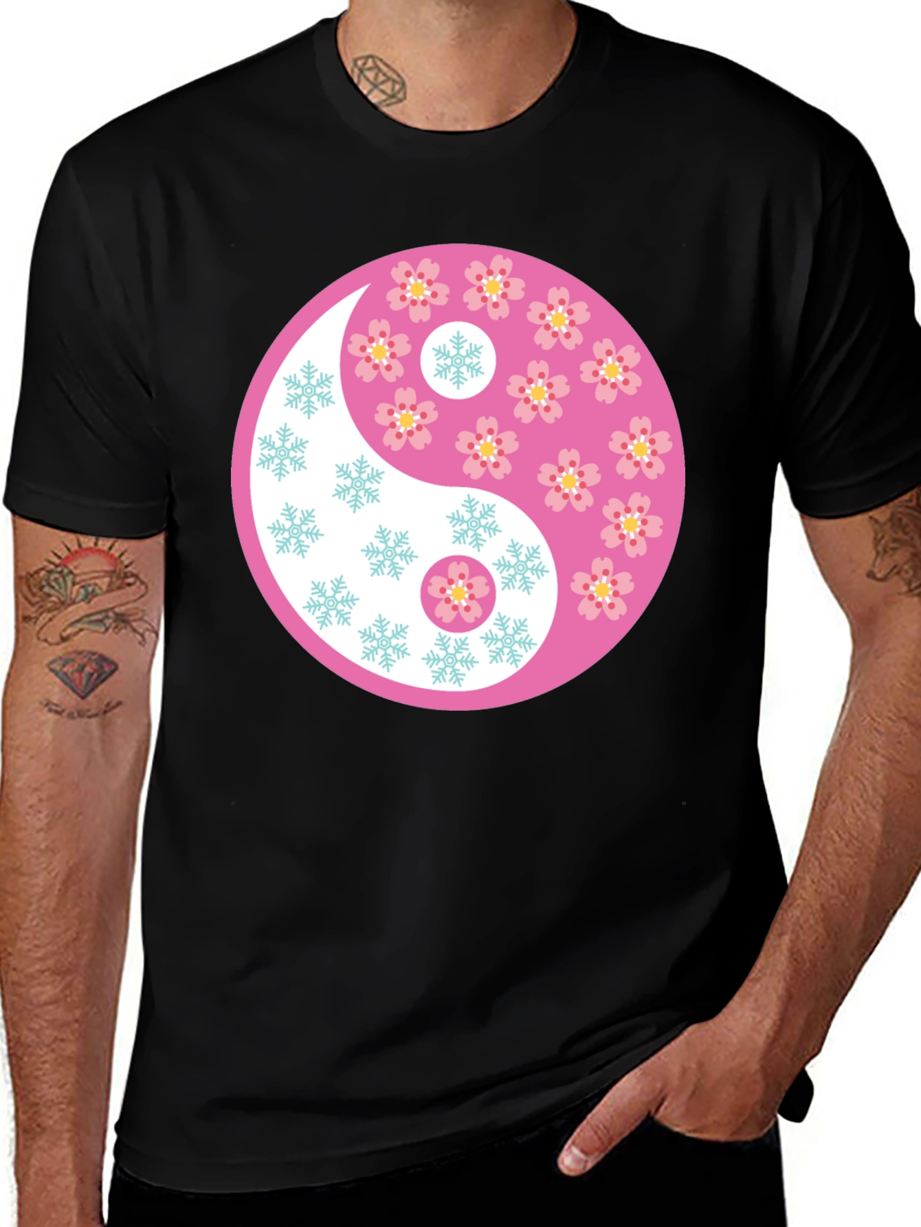 Variant 22 of Yin Yang Floral Graphic Tee