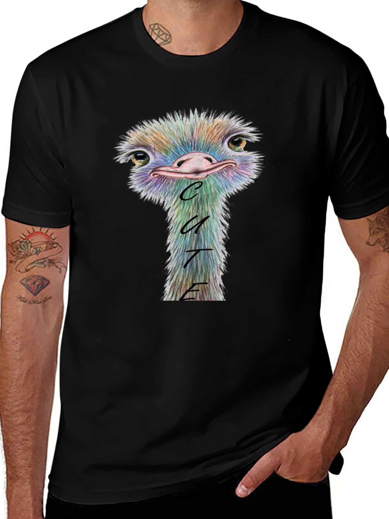 Variant 9 of Cute Ostrich Graphic Tee - Unique Animal T-Shirt
