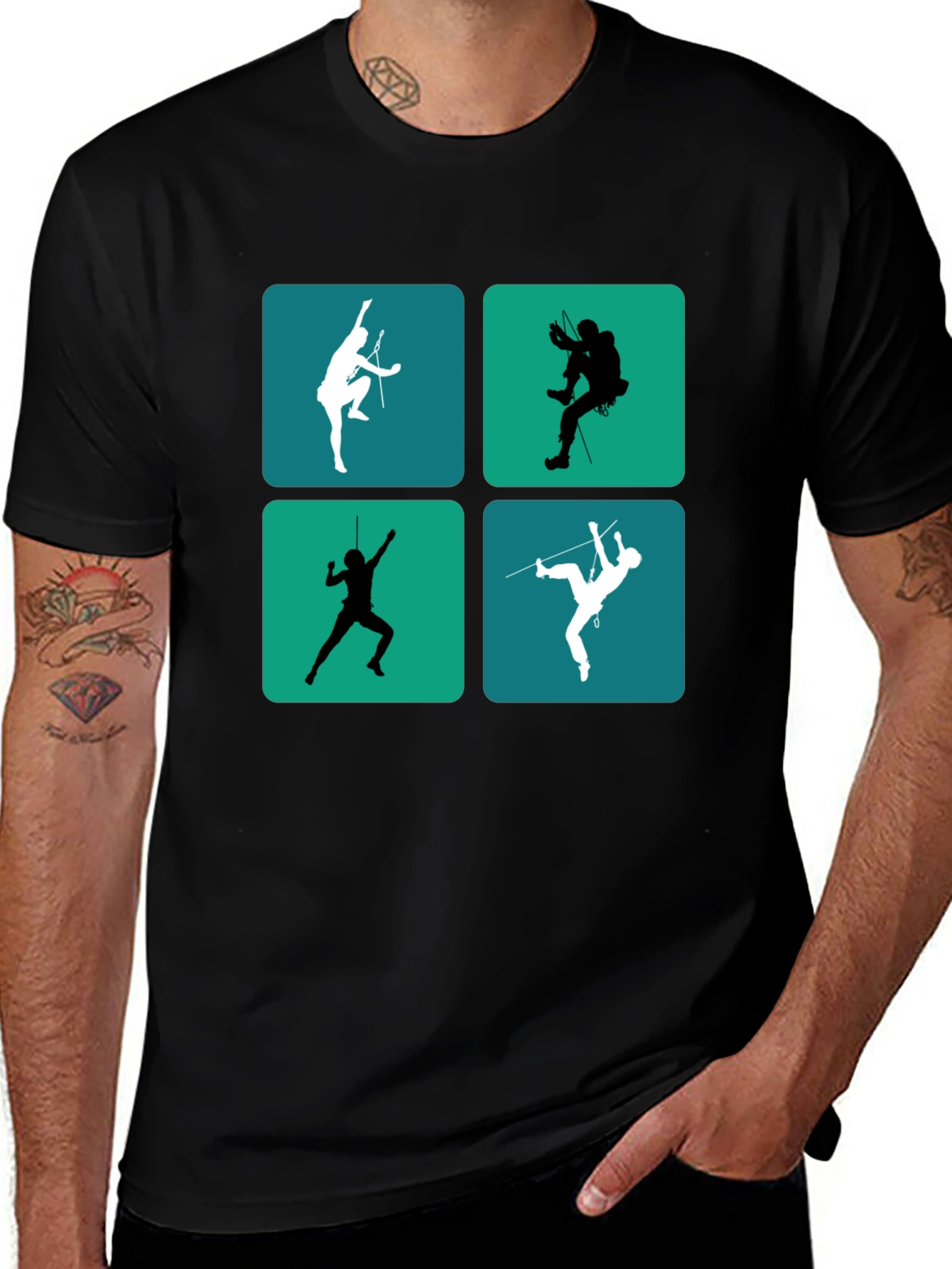 Variant 7 of Climbing Silhouette Graphic Tee - Sporty Style