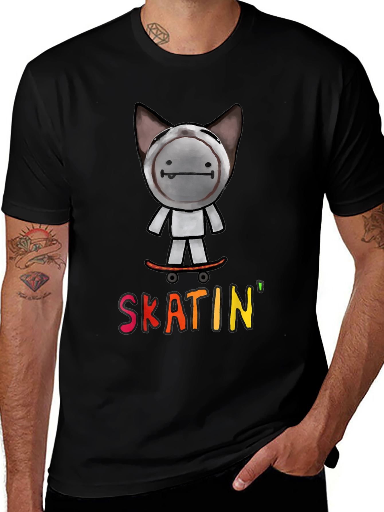 Skatin' T-Shirt - Cartoon Skater Design