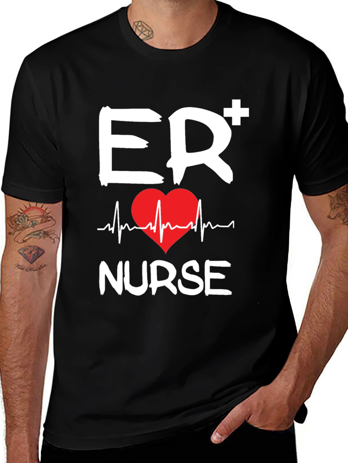ER Nurse T-Shirt: Heartbeat Design, Emergency Room Apparel