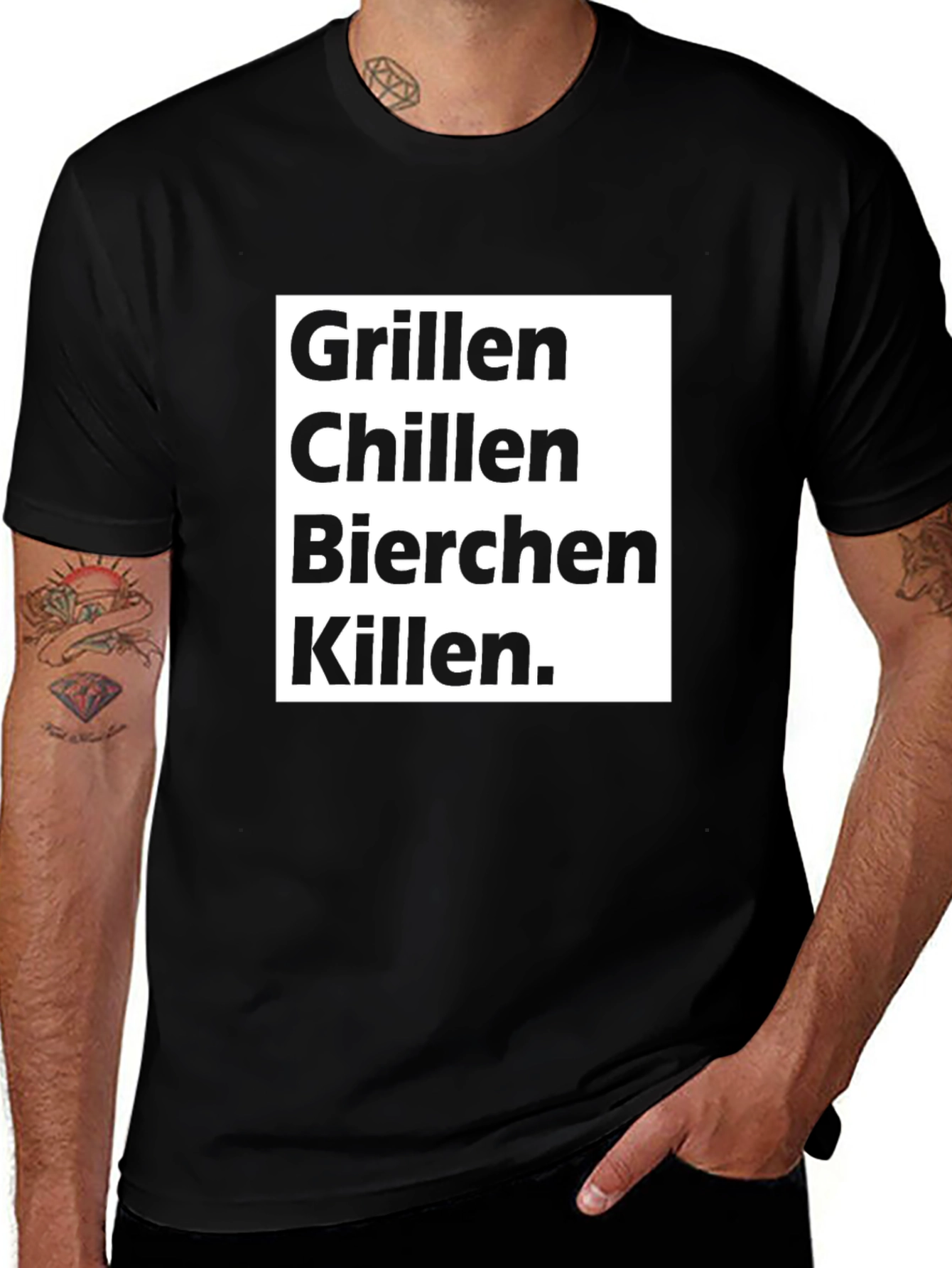 Black Grillen Chillen Bierchen Killen T-Shirt main image