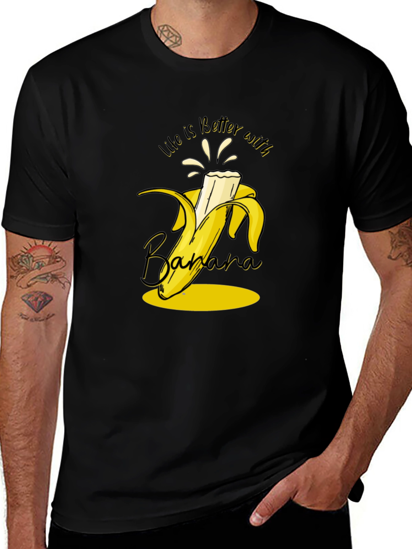 Variant 18 of Life is Better with Banana T-Shirt - Black