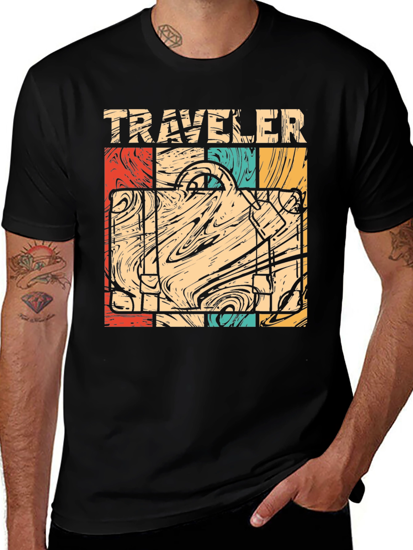 Variant 30 of Retro Traveler Suitcase Graphic T-Shirt