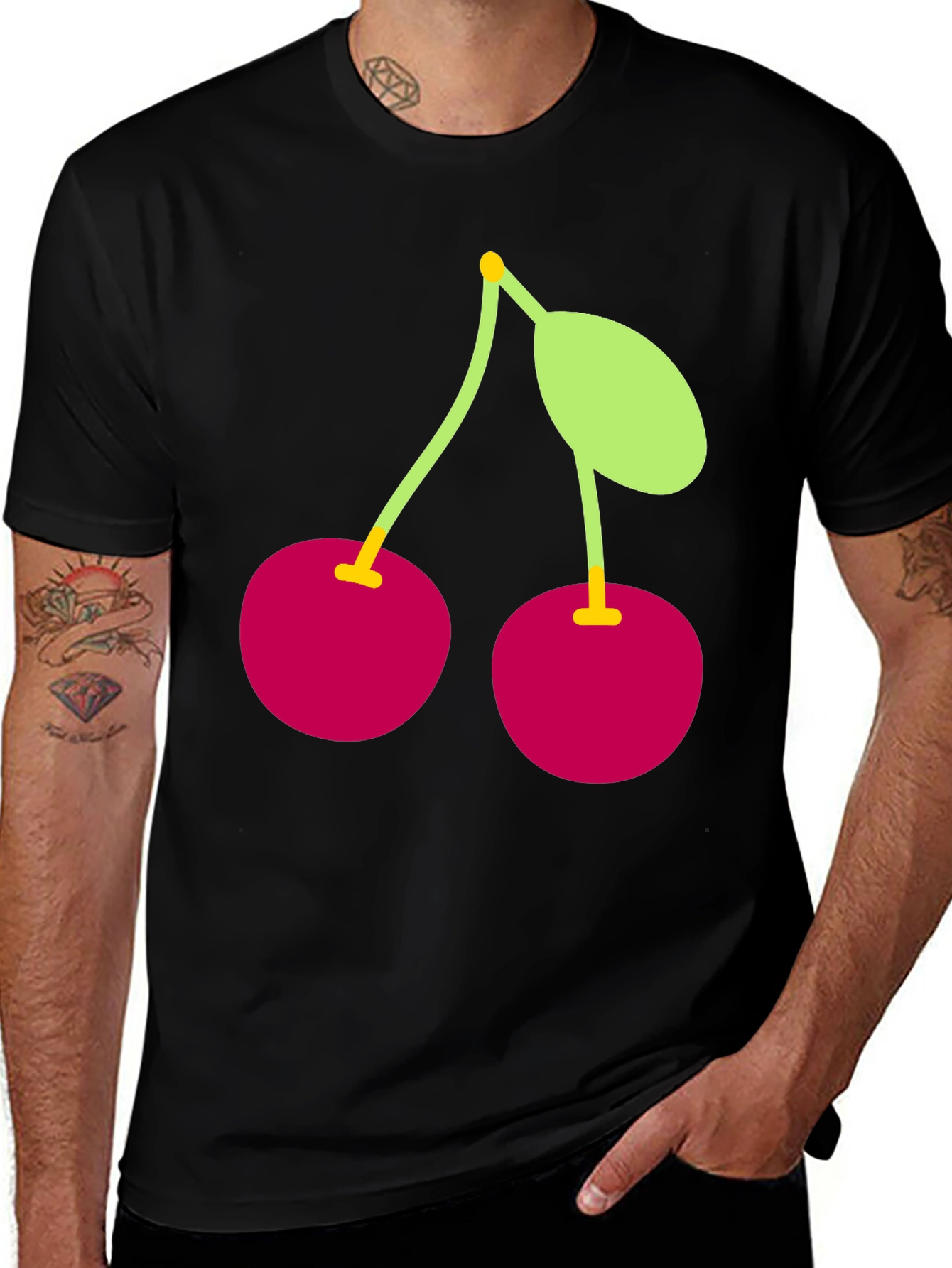 Variant 15 of Cherry Graphic Black T-Shirt