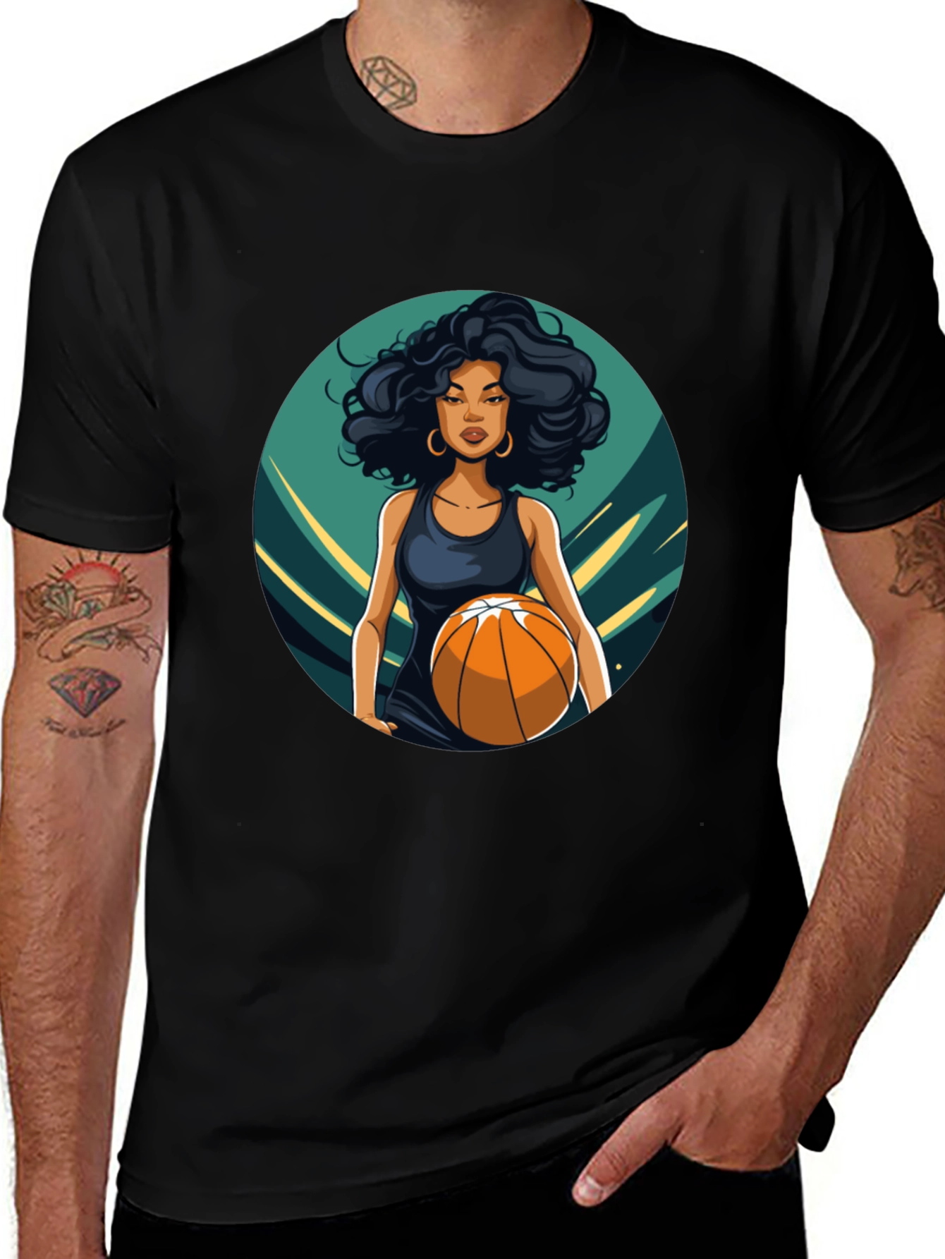 Variant 6 of Basketball Woman Graphic Tee - Stylish & Unique!