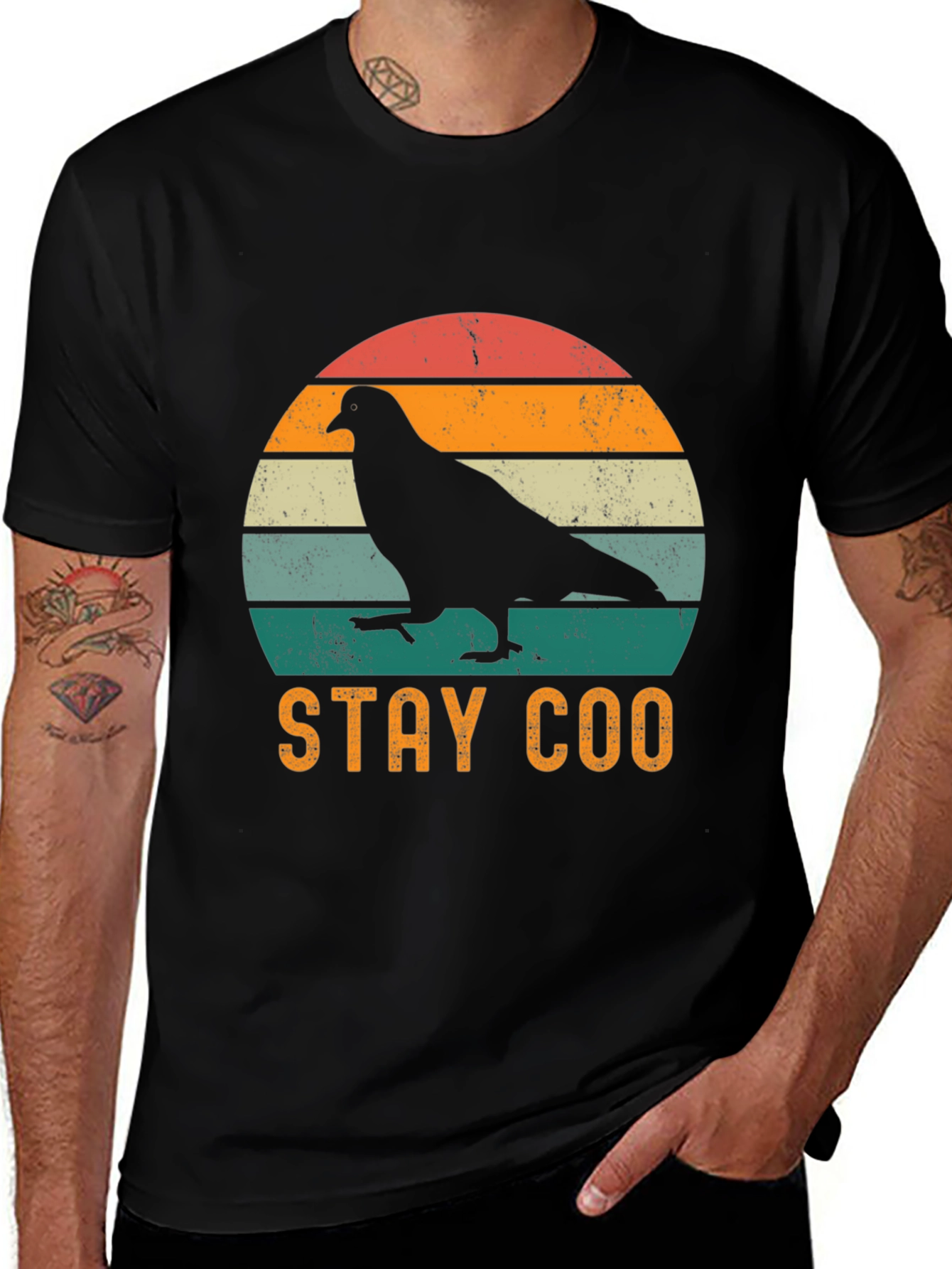 Variant 9 of Stay Coo Pigeon Graphic Tee - Vintage Style