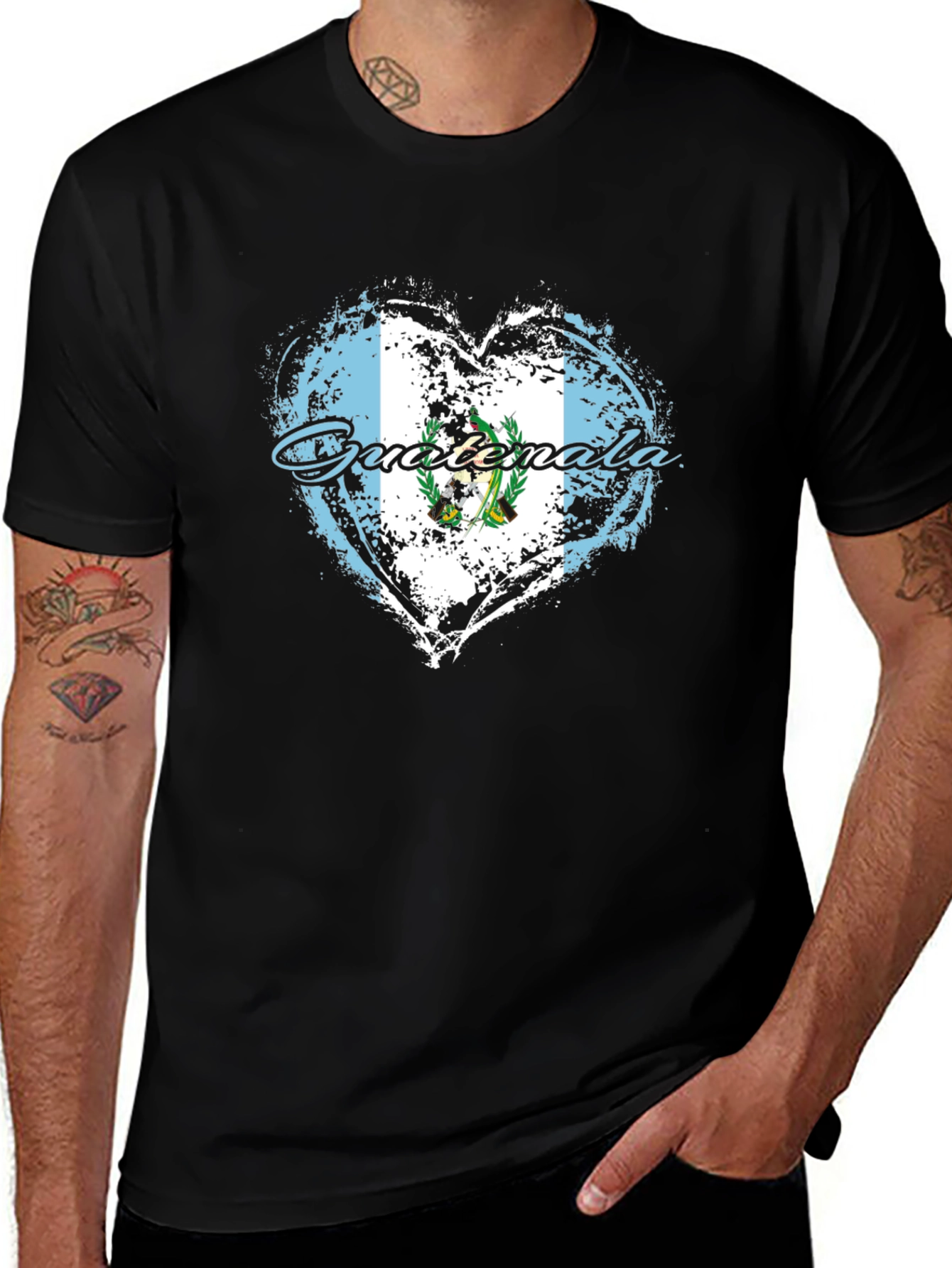 Guatemala Flag Heart T-Shirt