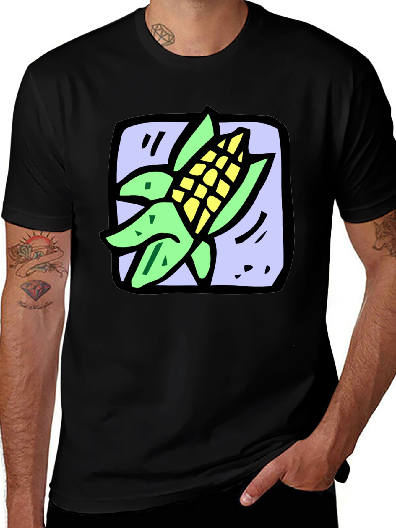 Variant 7 of Corn on the Cob Graphic Tee - Unisex Black T-Shirt