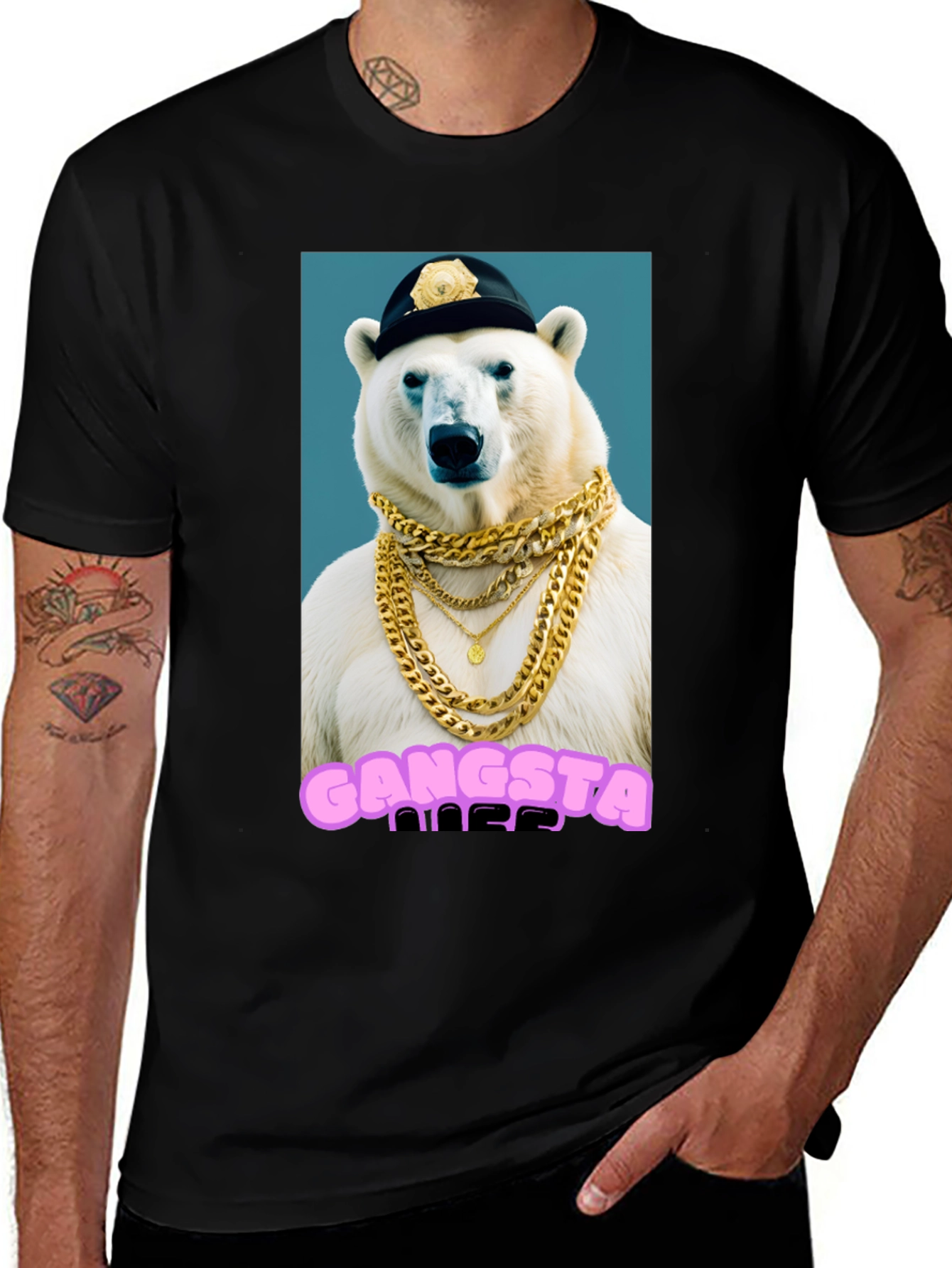 Variant 28 of Gangsta Polar Bear Graphic T-Shirt