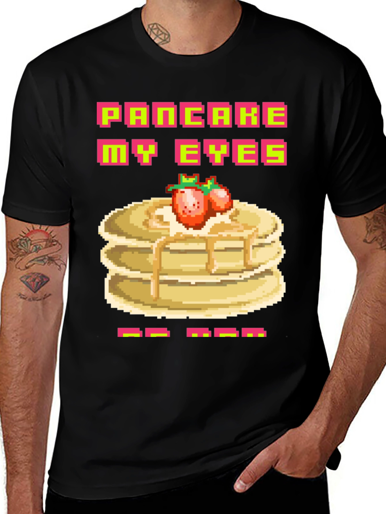 Pancake My Eyes Pixel Art Graphic Tee