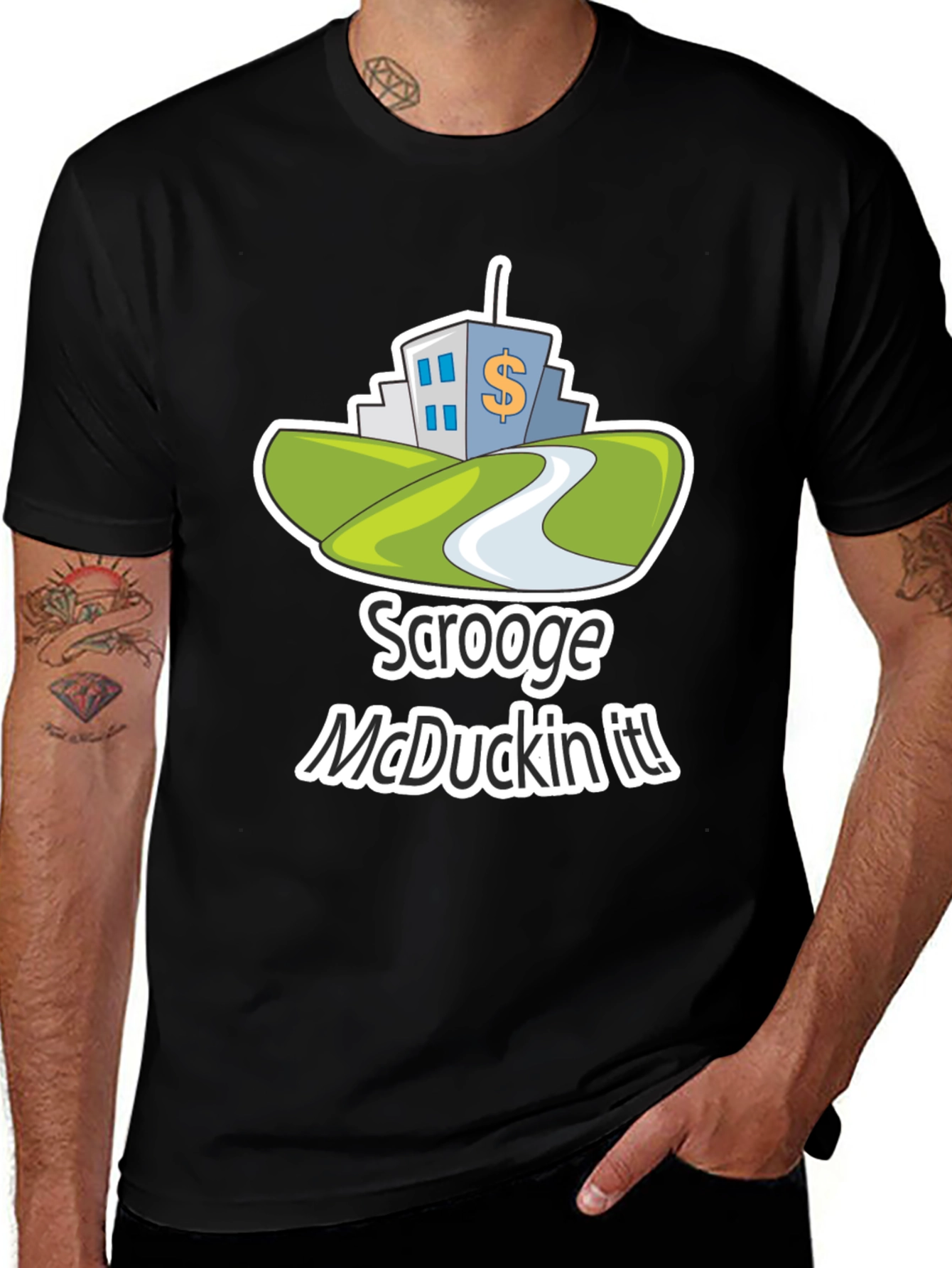 Scrooge McDuckin It! T-Shirt Black Cotton Blend