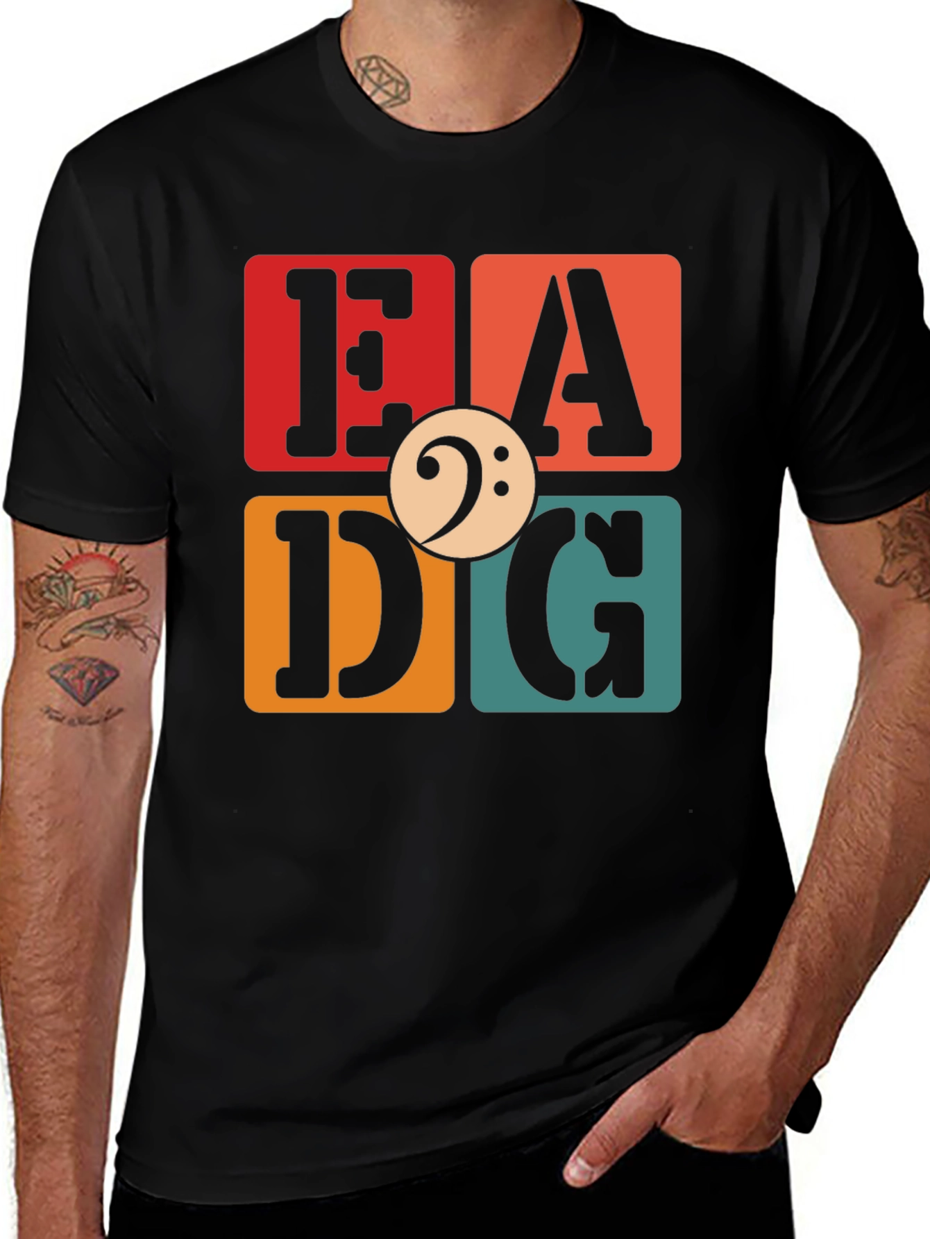 Black EADG Retro Bassist T-Shirt main image
