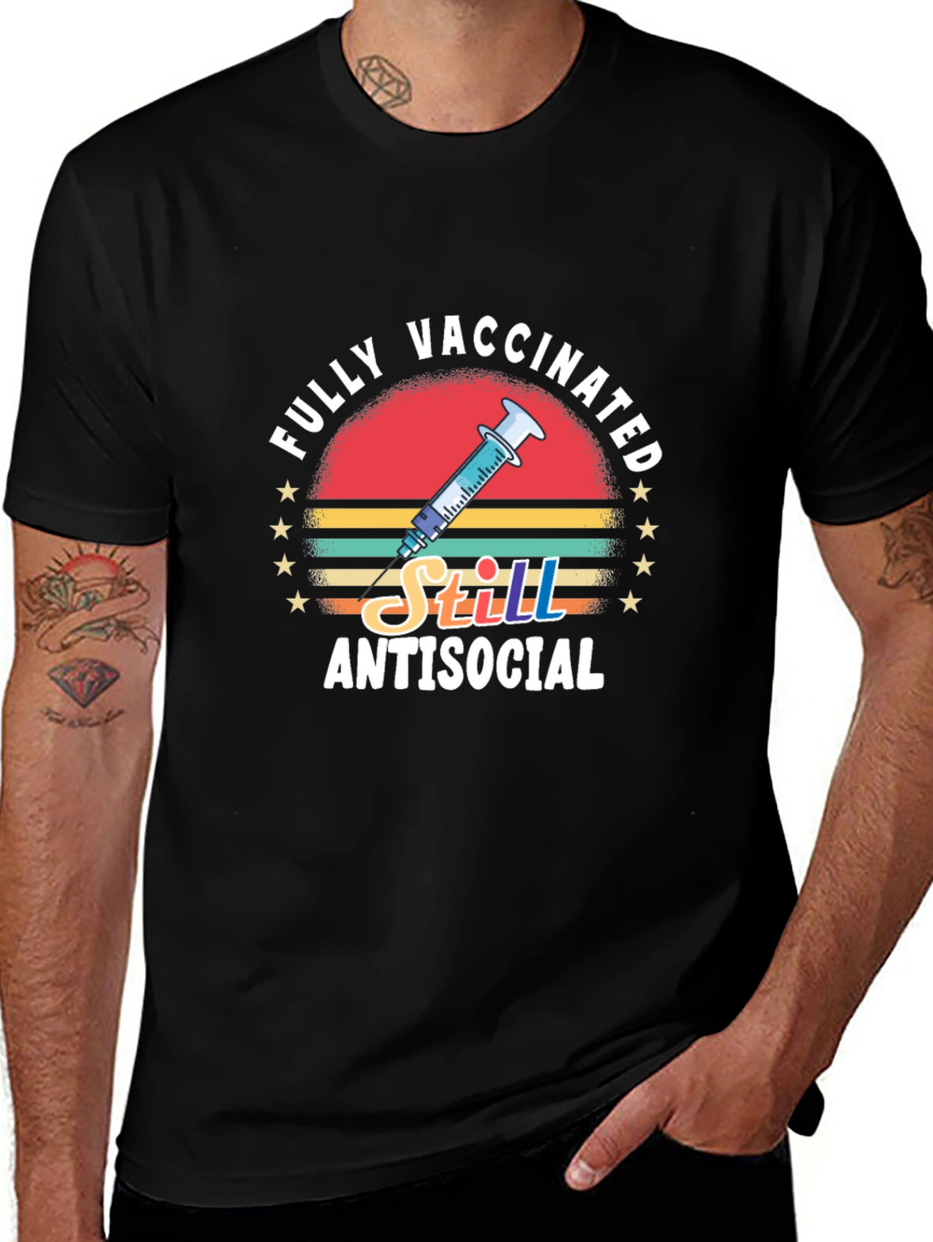 Variant 8 of Vaccinated Still Antisocial Graphic Tee