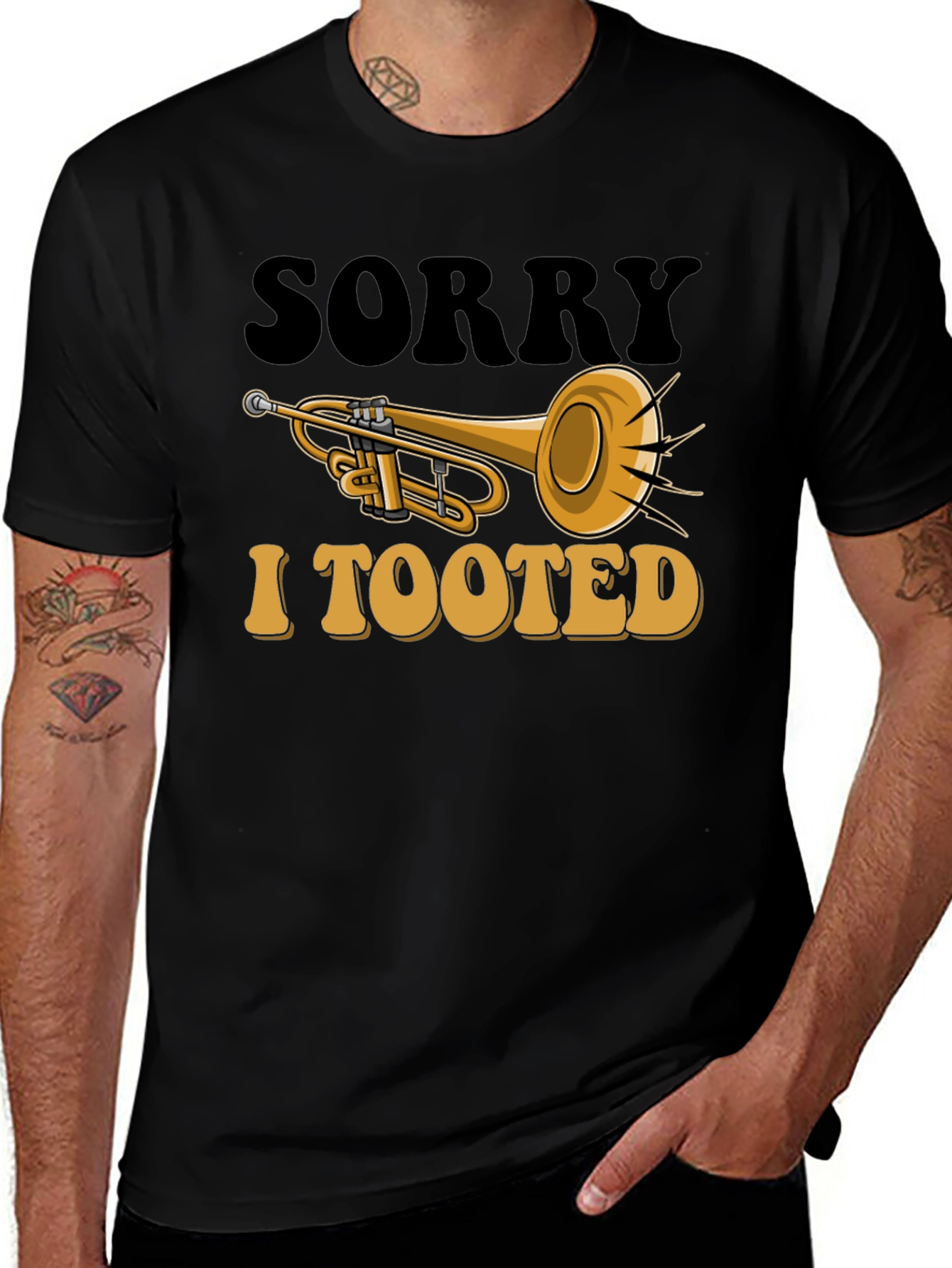 Variant 29 of Sorry I Tooted T-Shirt - Trumpet Graphic Tee
