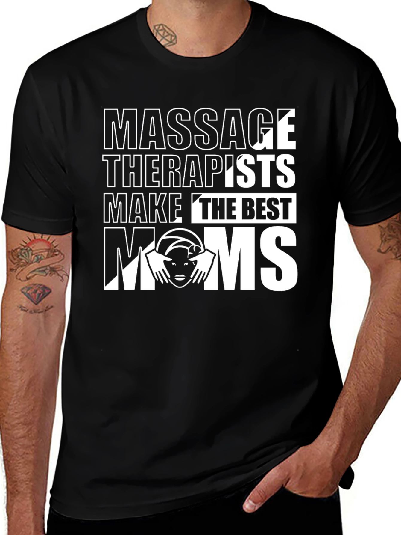 Variant 9 of Massage Therapist Mom T-Shirt - Black