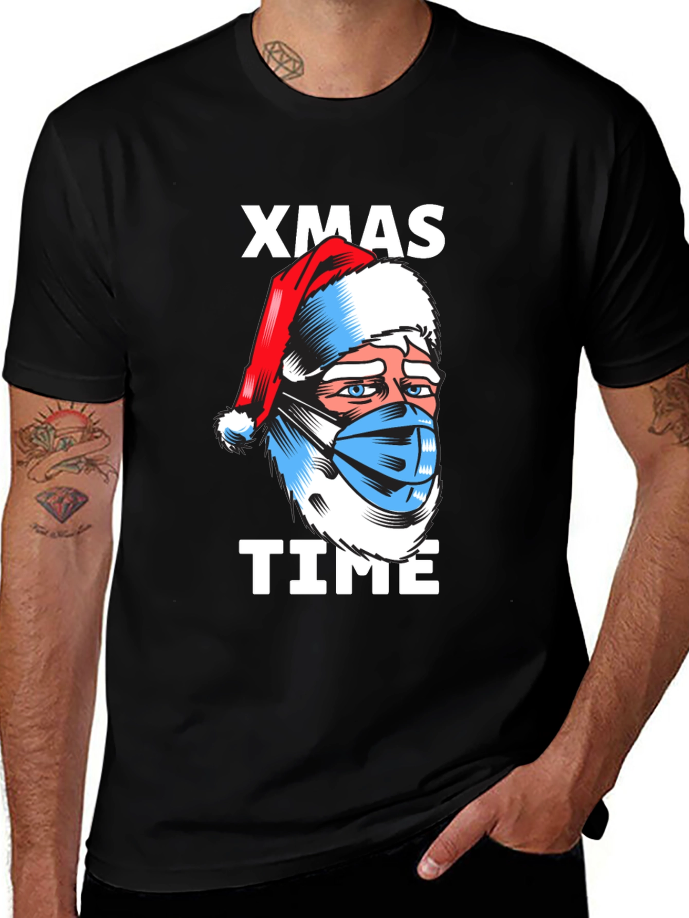 Xmas Time Santa Face Mask T-Shirt