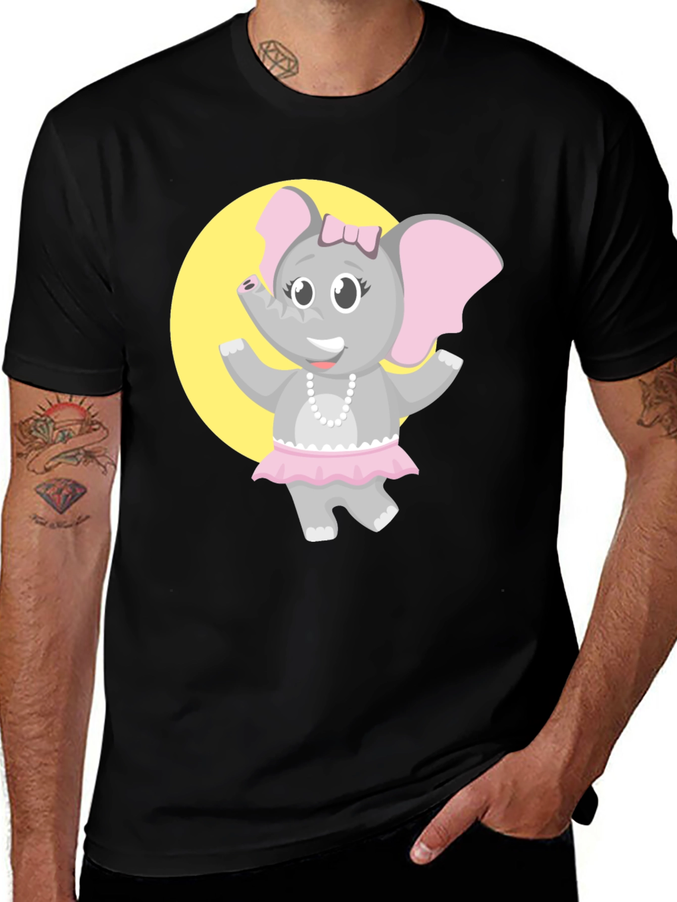 Variant 28 of Elephant Ballerina T-Shirt - Fun Cartoon Design