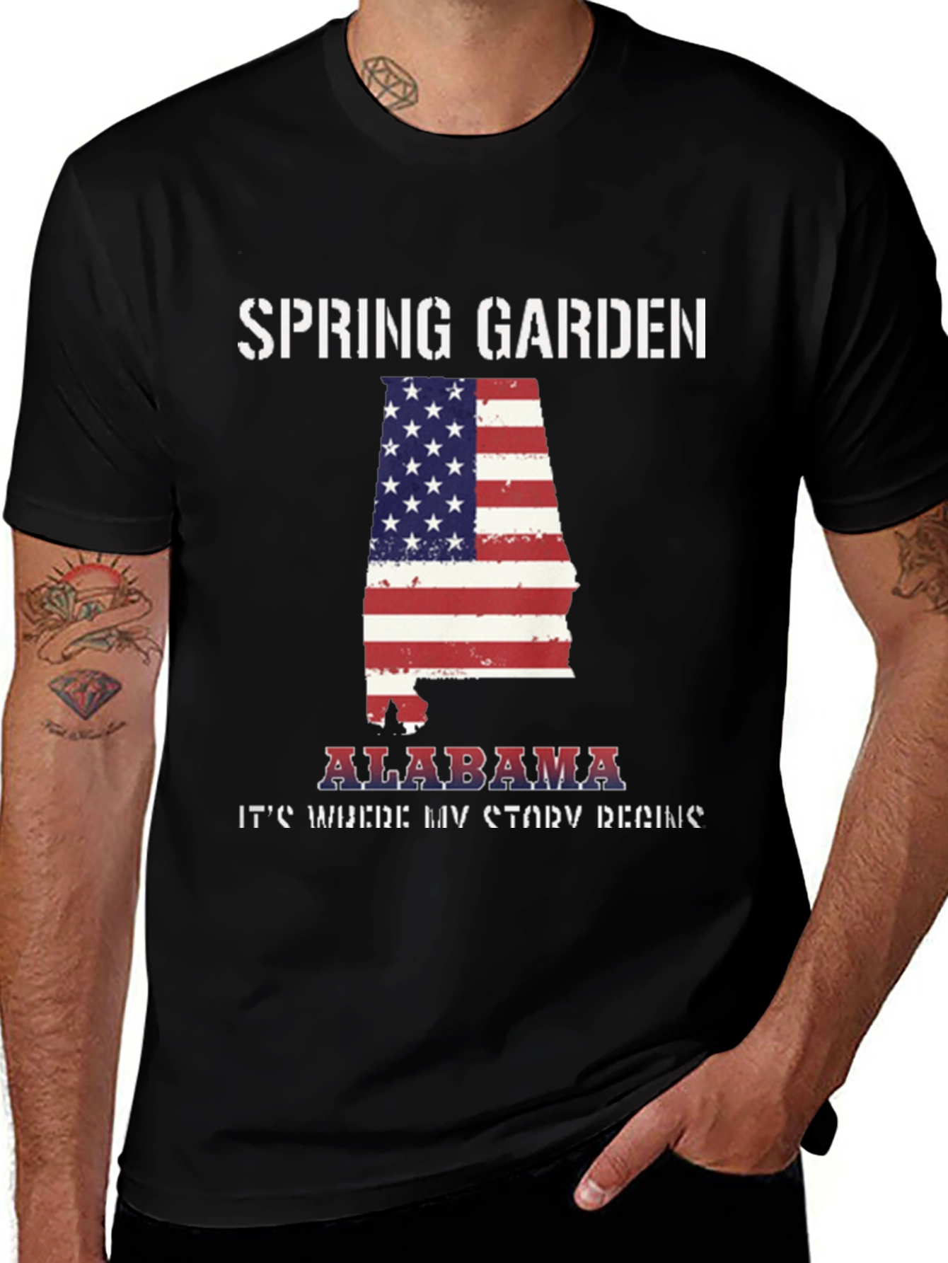 Spring Garden Alabama USA Flag T-Shirt