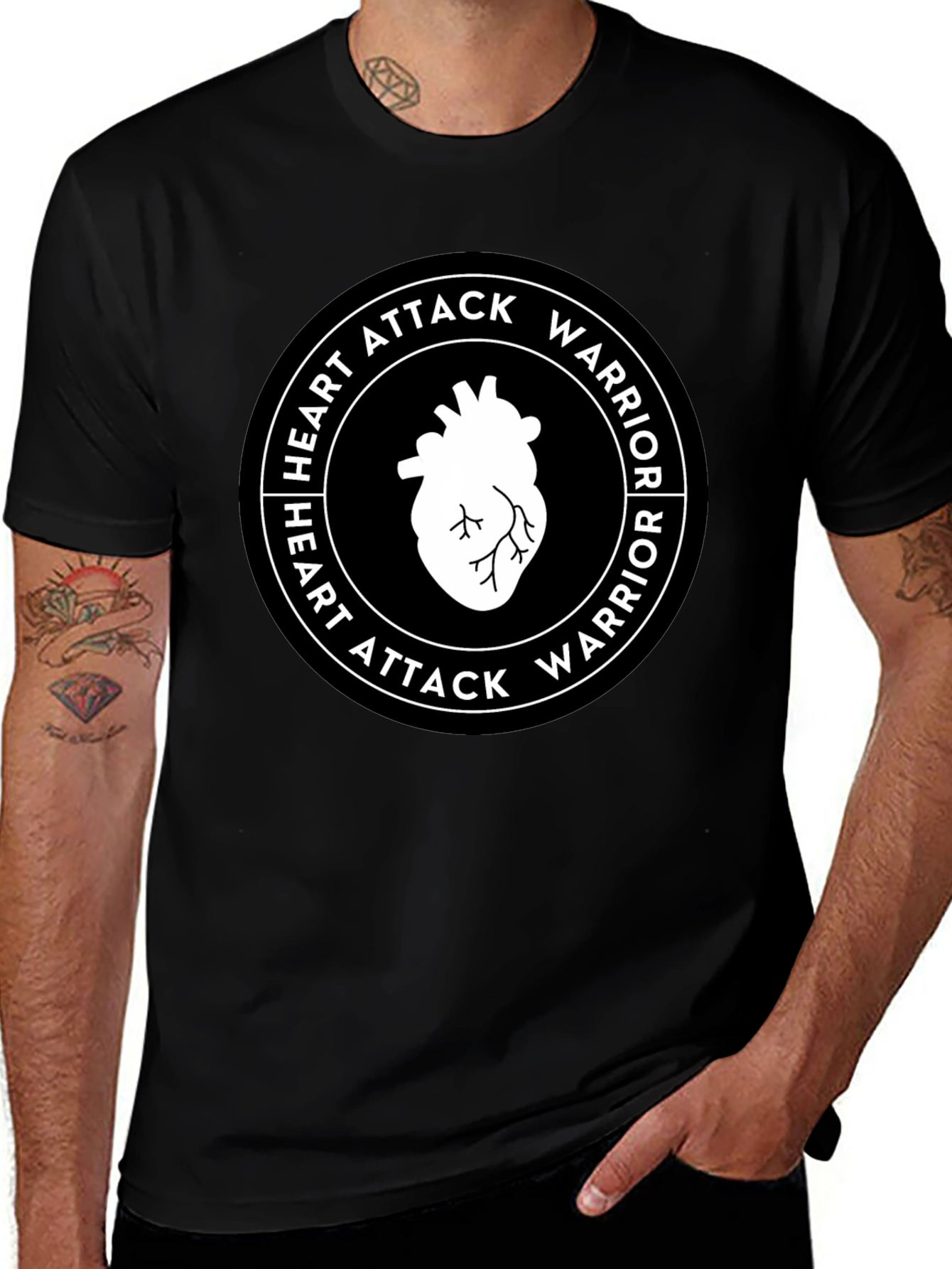 Variant 20 of Heart Attack Warrior Black T-Shirt